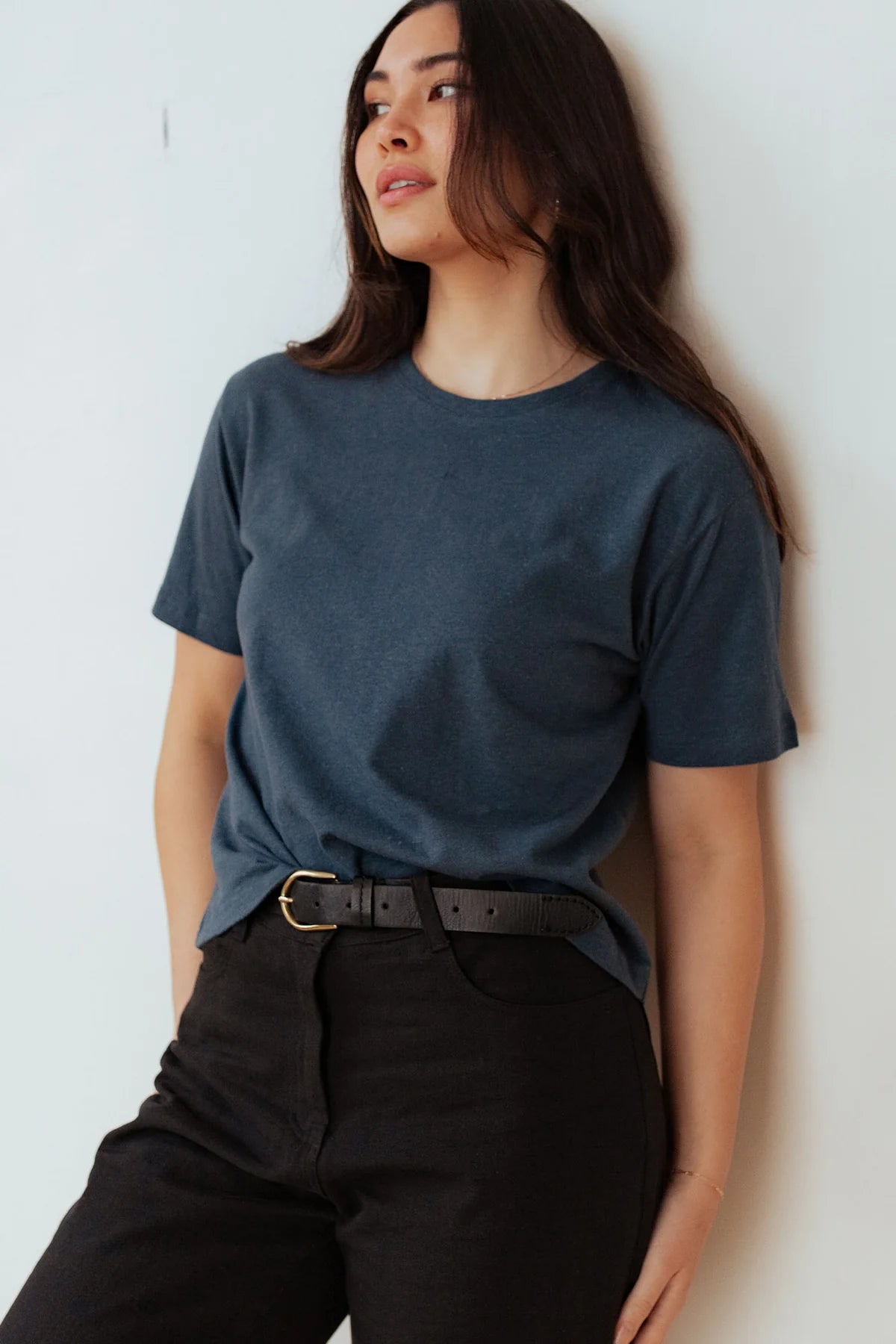 Organic Hemp Boxy Tee - Storm Blue