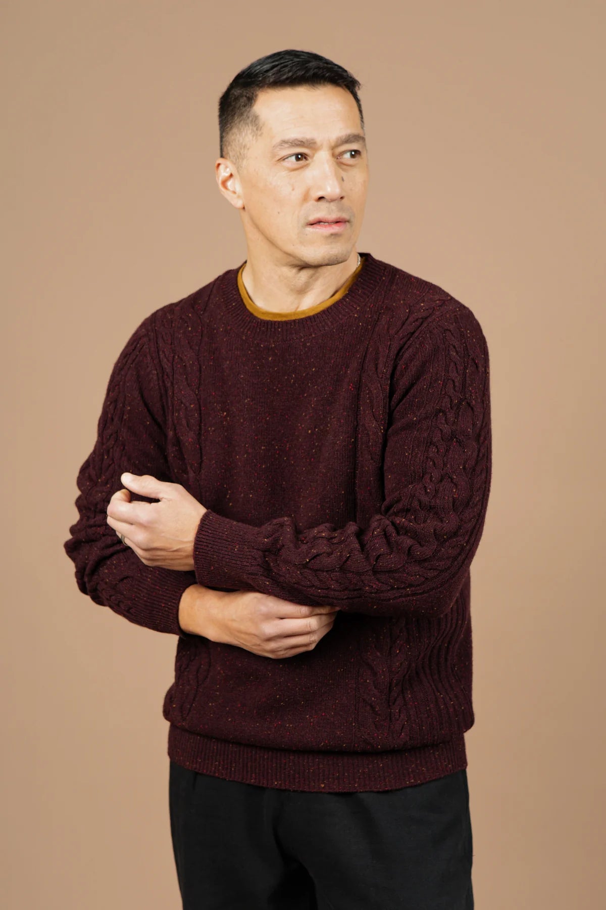 Hugo Sweater - Burgundy Donegal