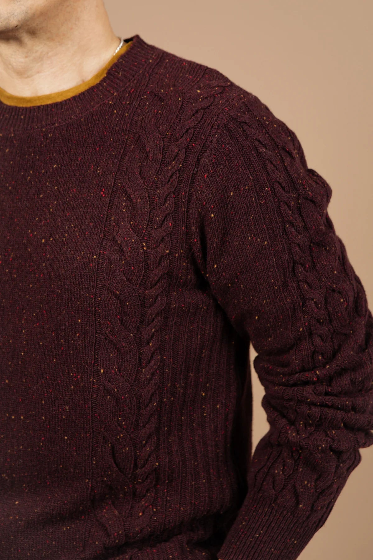 Hugo Sweater - Burgundy Donegal