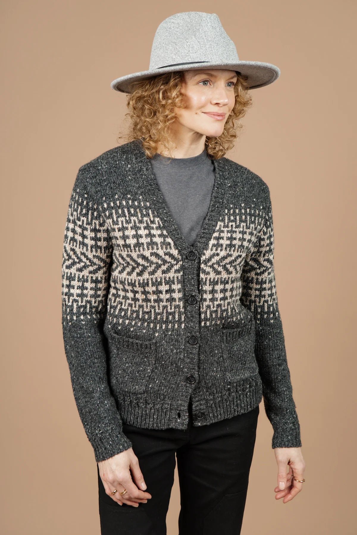 Norwick Cardigan - Charcoal Multi