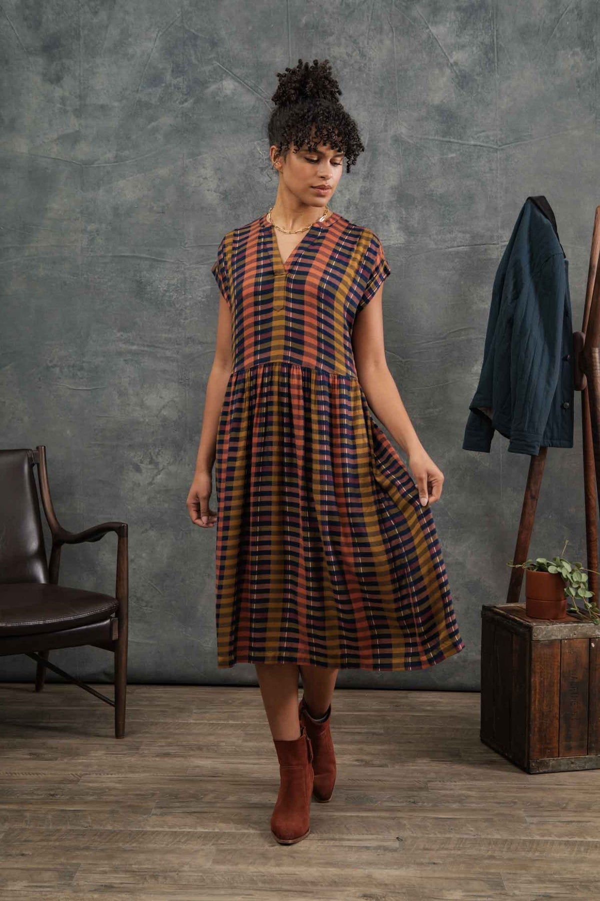 Ira Dress - Alpenglow Stripe