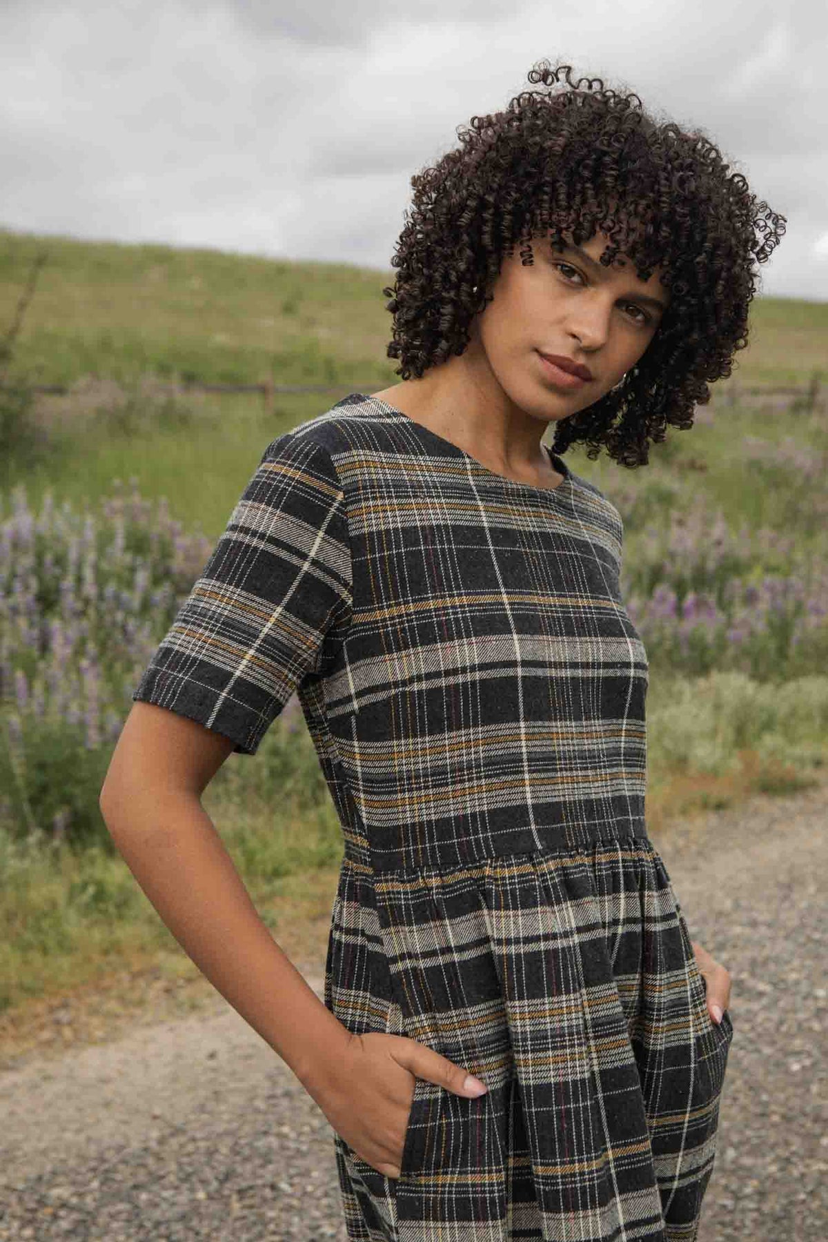 Perry Dress - Volcanic Plaid
