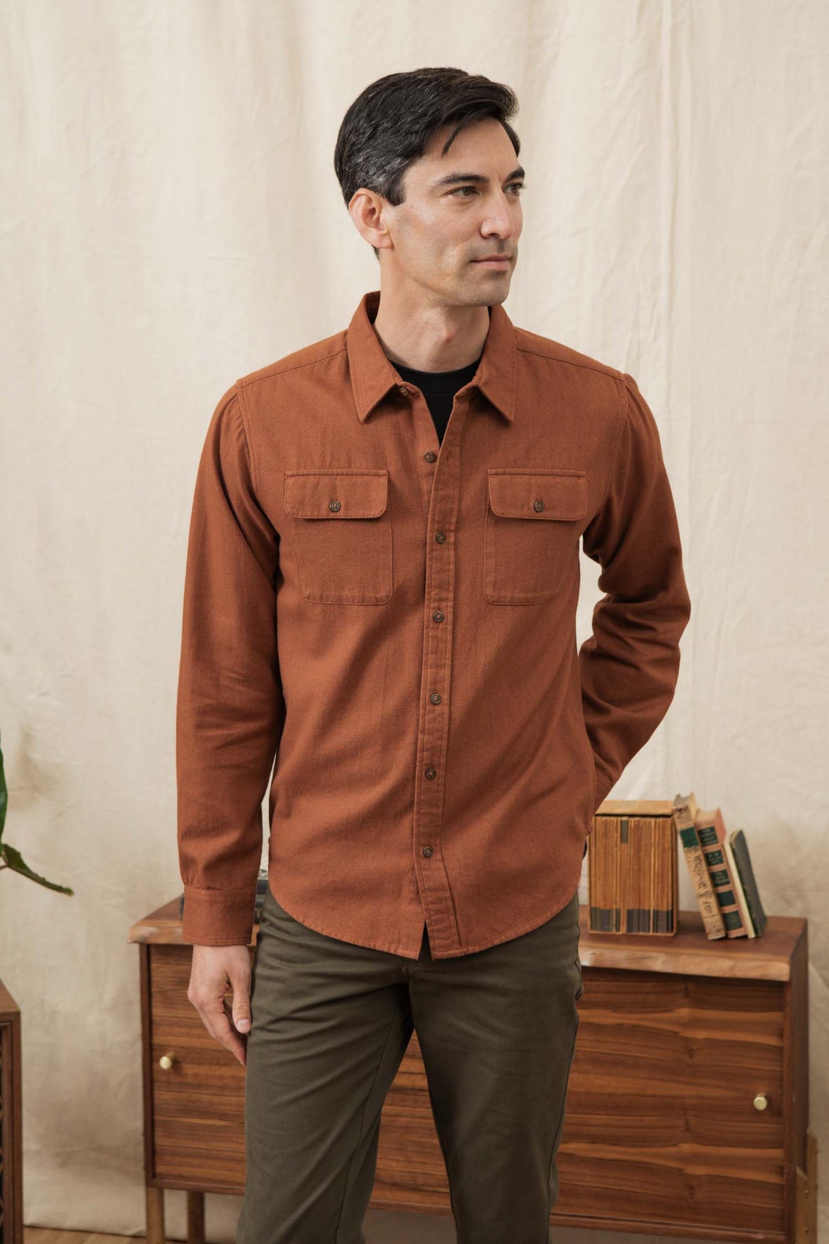 Bedford Shirt - Terracotta Melange