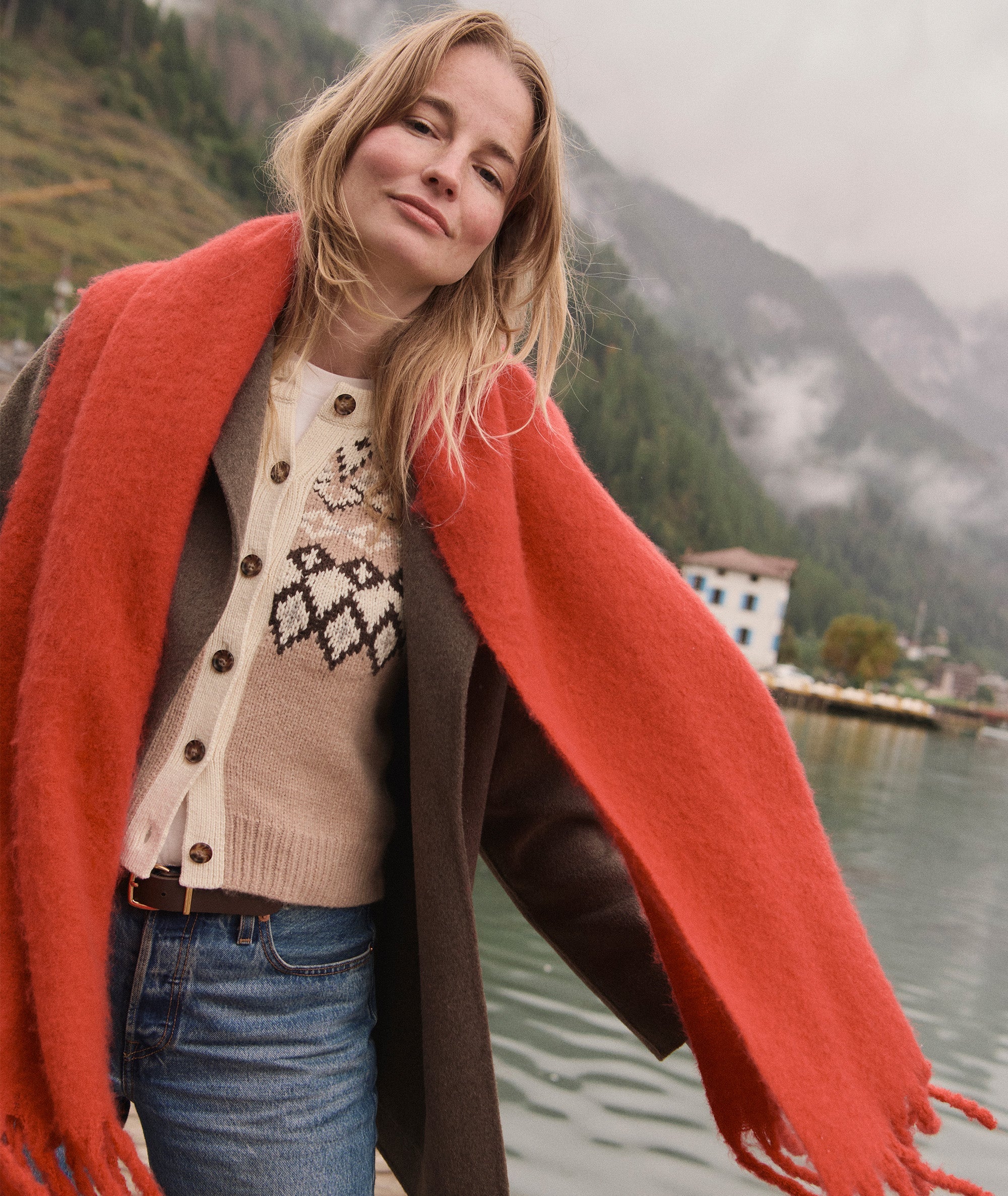 Blanket Scarf - Cherry Red