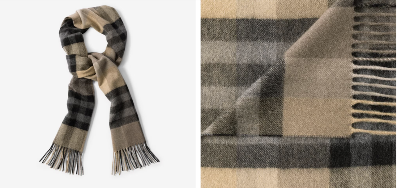 Plaid Cashmere Scarf