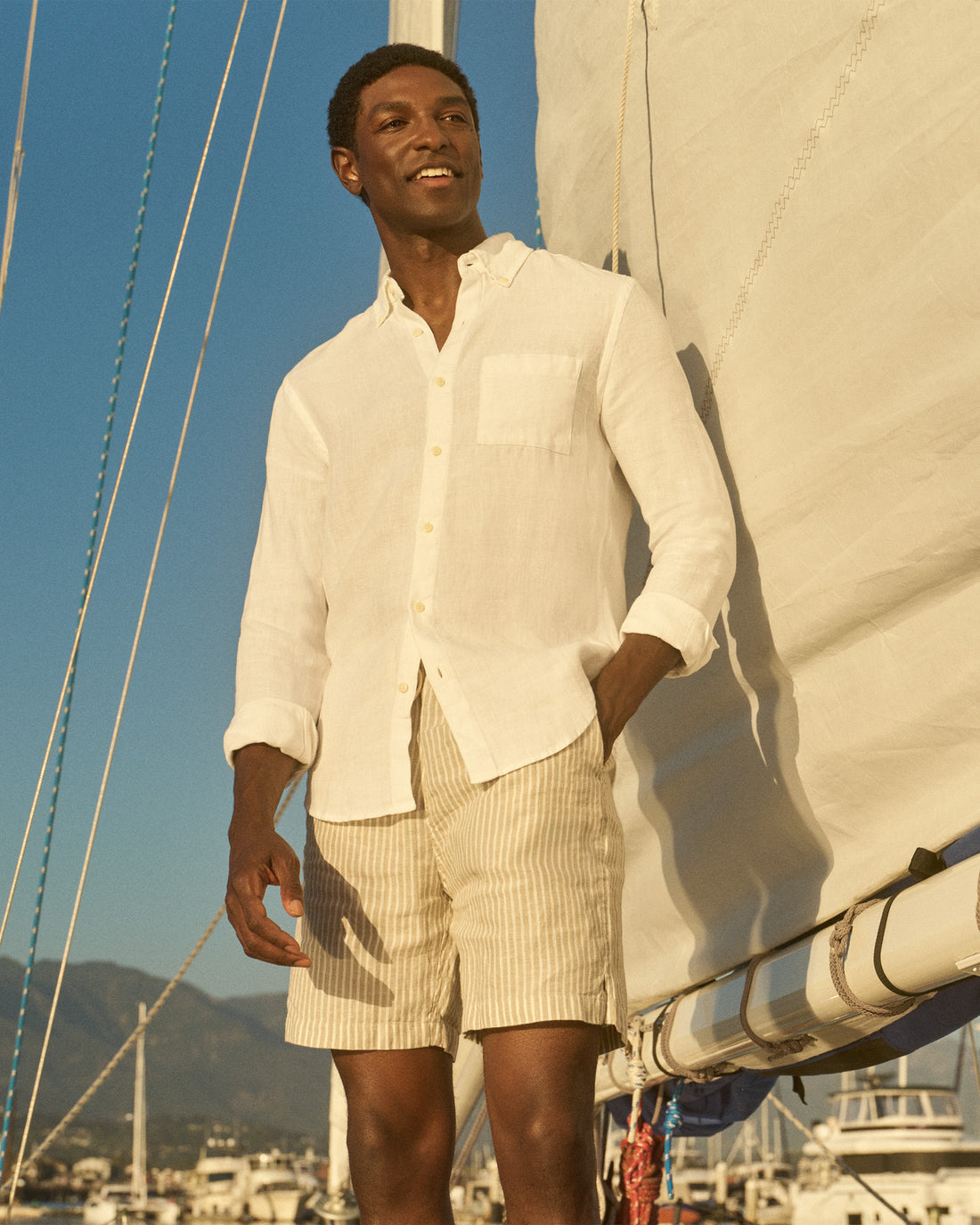 Bo Linen Shorts - Salt Lines