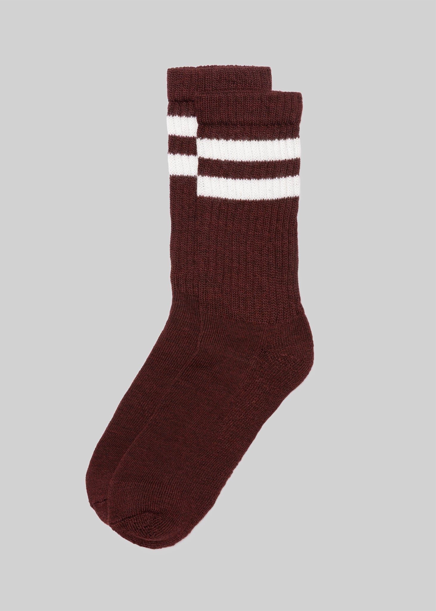 The Merino Double Stripe Sock - Burgundy