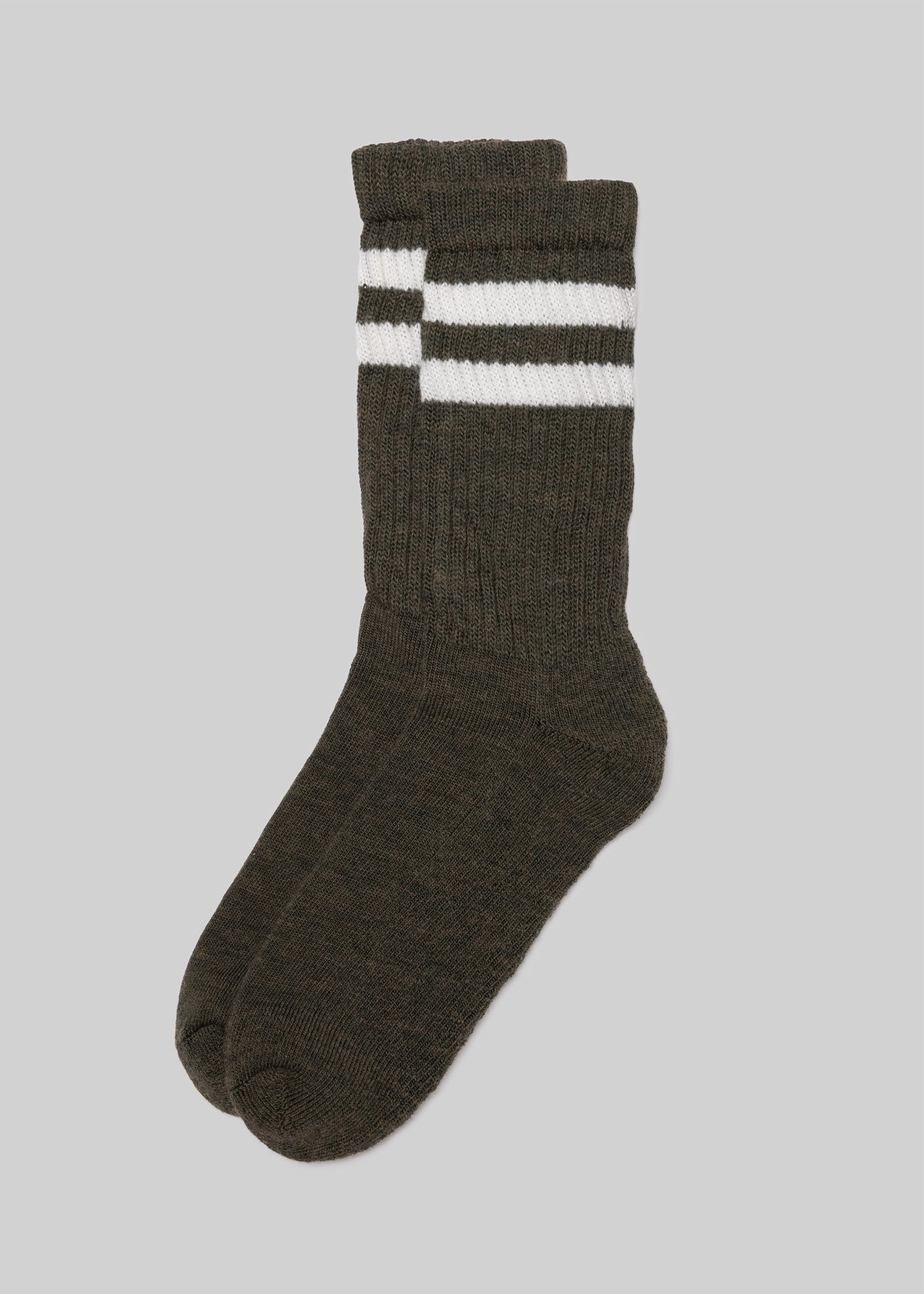 The Merino Double Stripe Sock - Olive