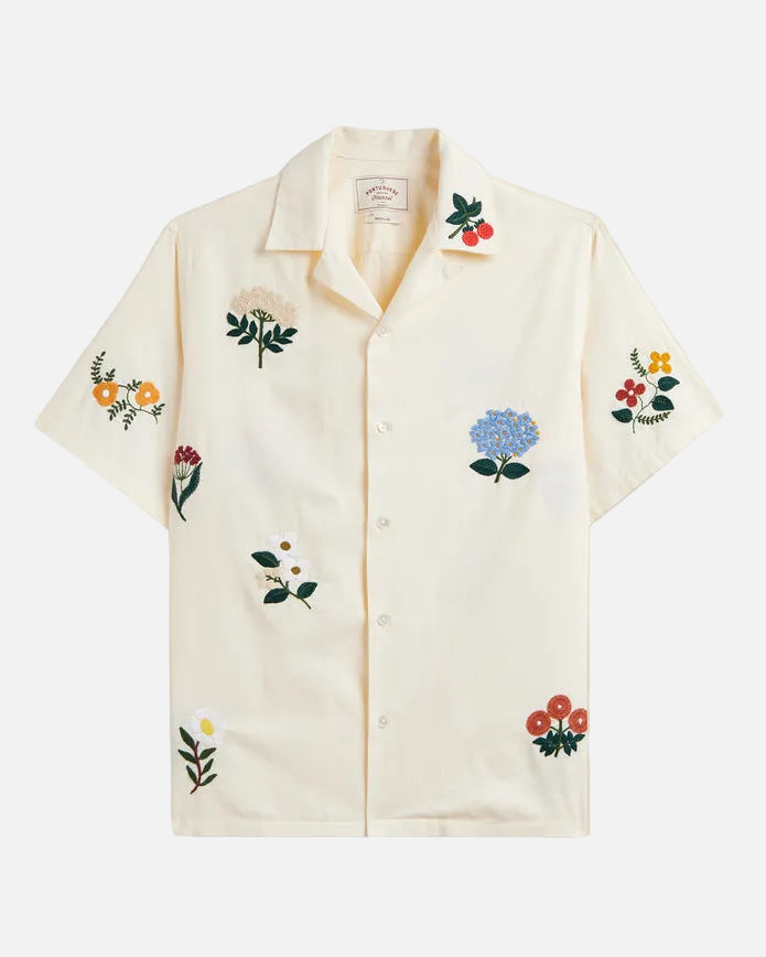 Embroidery Flowers Short Sleeve Shirt