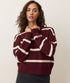 Berkeley Crewneck Sweater - Cherry Stripe