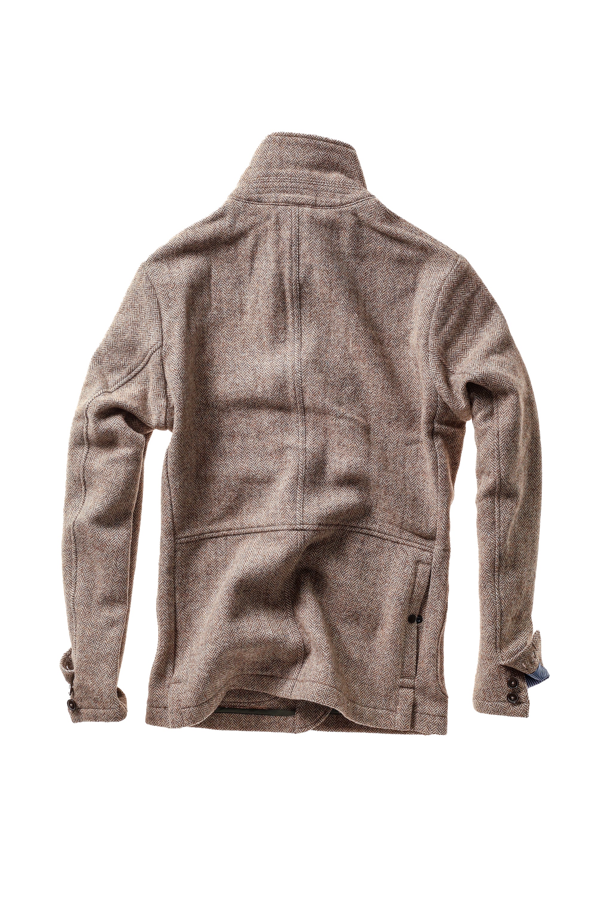 Heritage Trap Blazer - Ash Brown Herringbone
