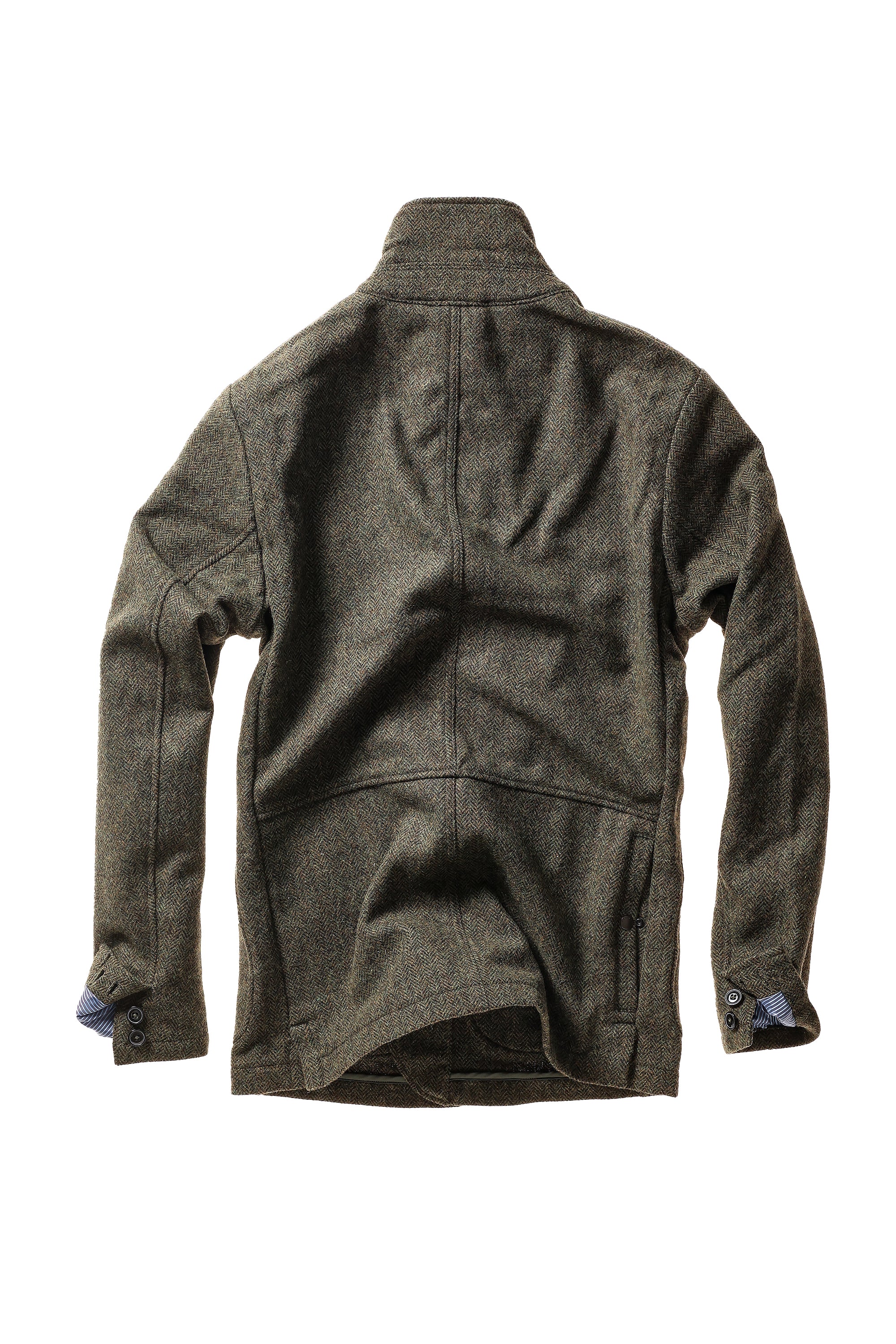 Heritage Trap Blazer - Olive/Black Herringbone
