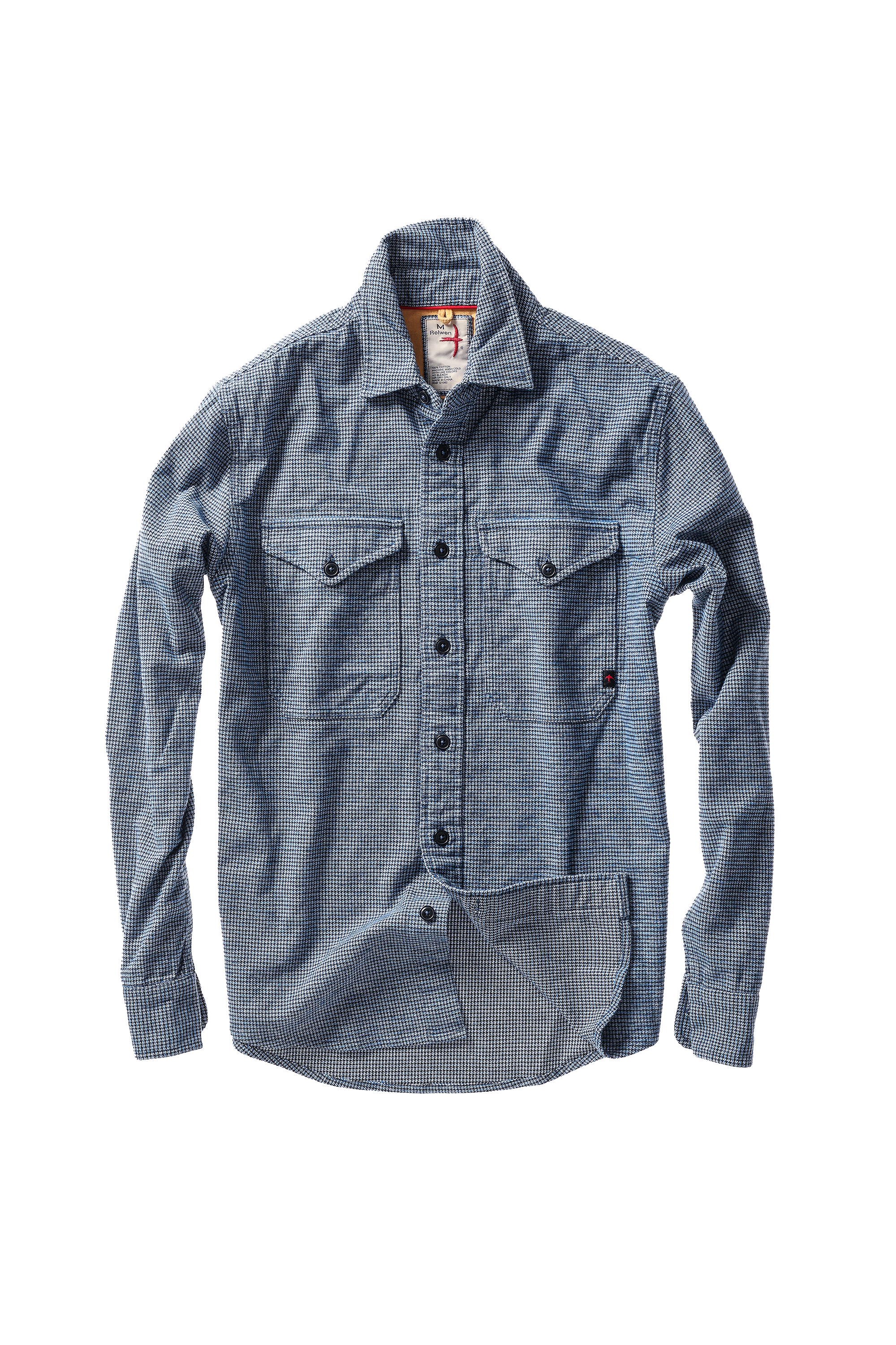 Utility Work Shirt - Blue/White/Navy Houndstooth