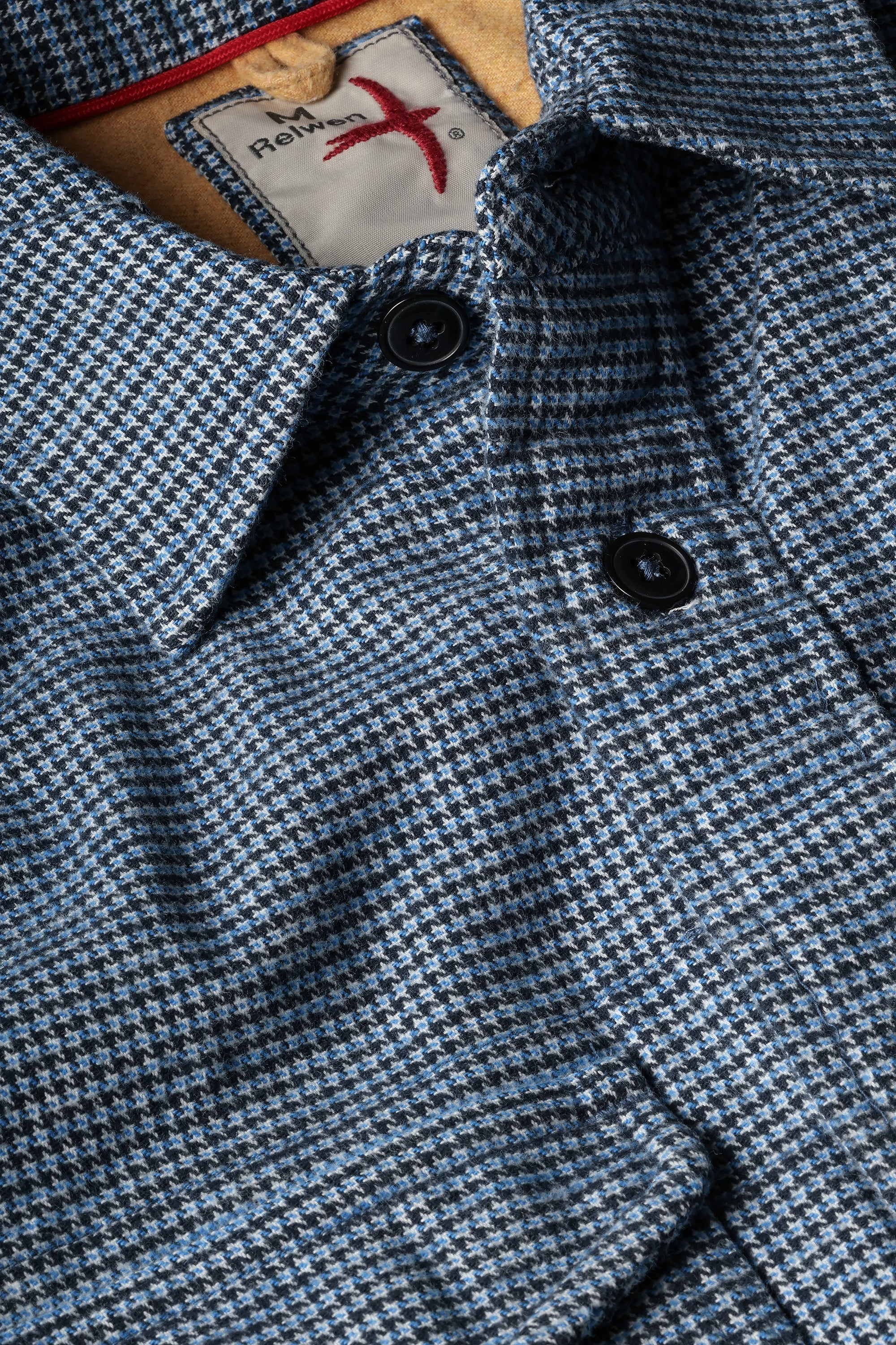 Utility Work Shirt - Blue/White/Navy Houndstooth