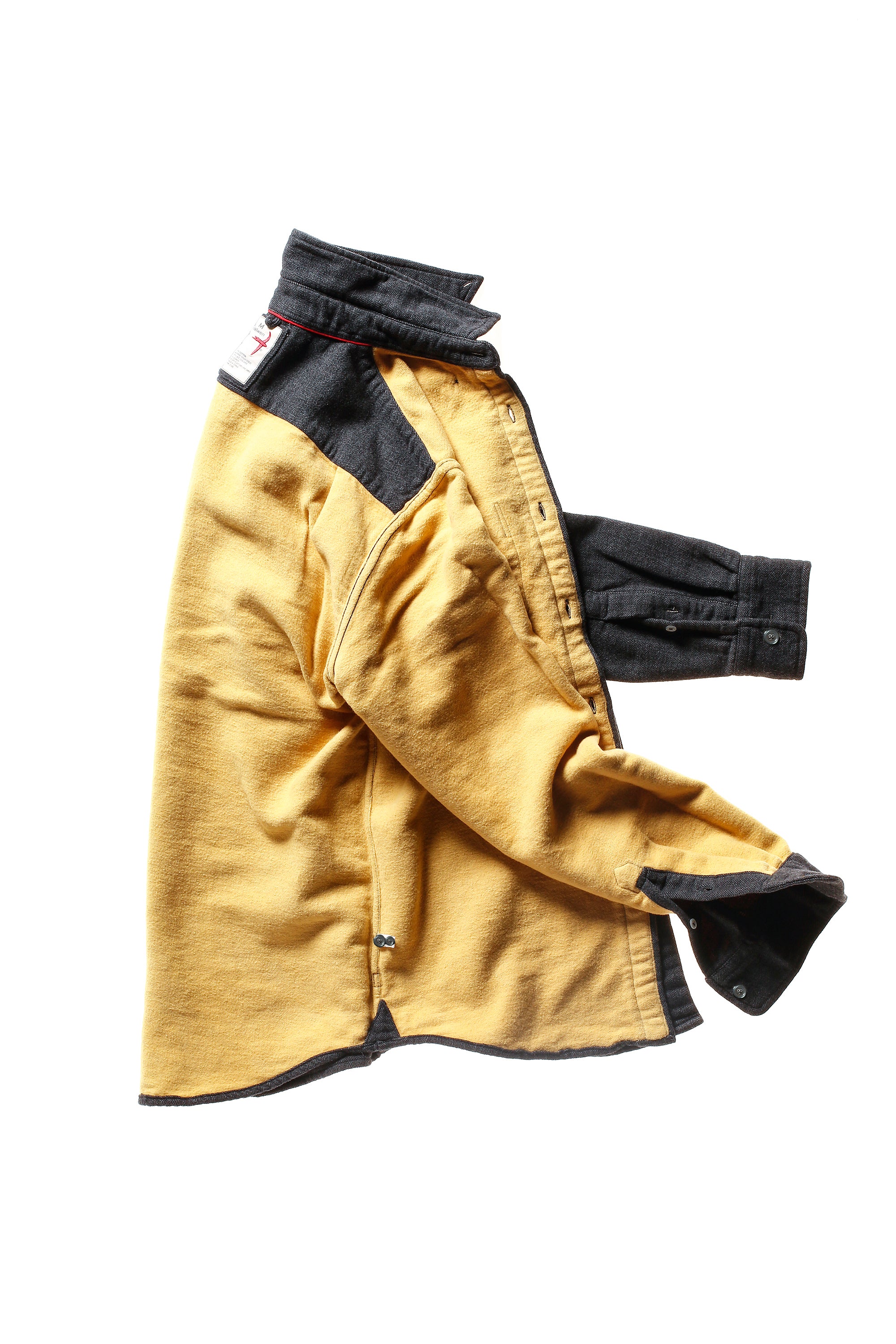 Chamois Lined Flannel - Charcoal Herringbone