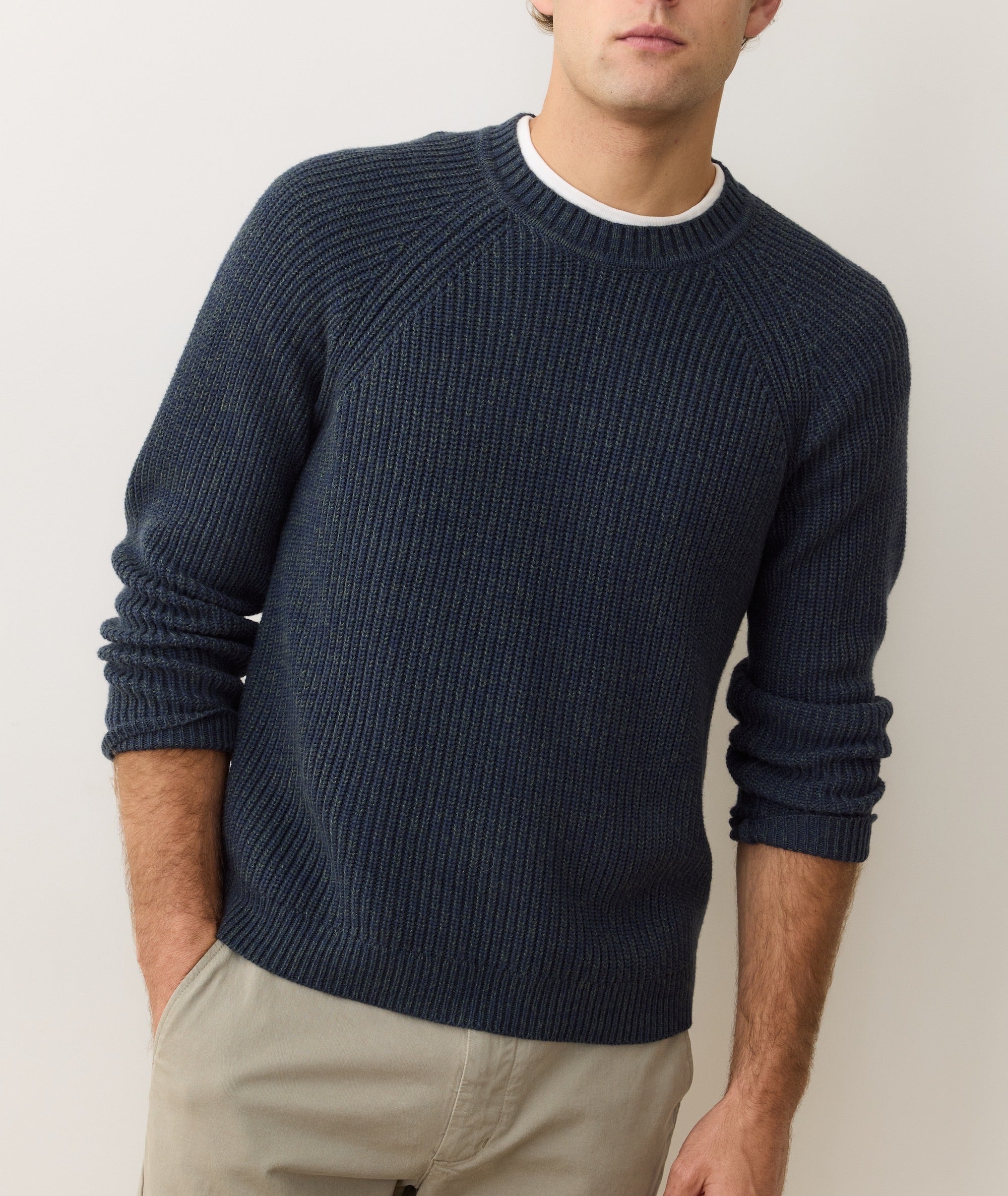 Inverness Crew Sweater - Navy/Green