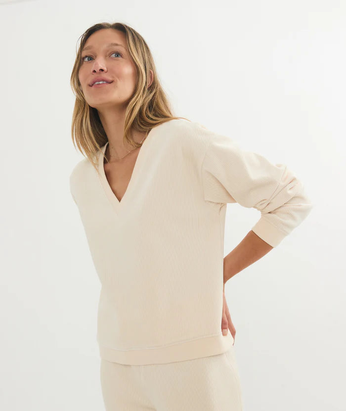 Velour v neck sweater hotsell