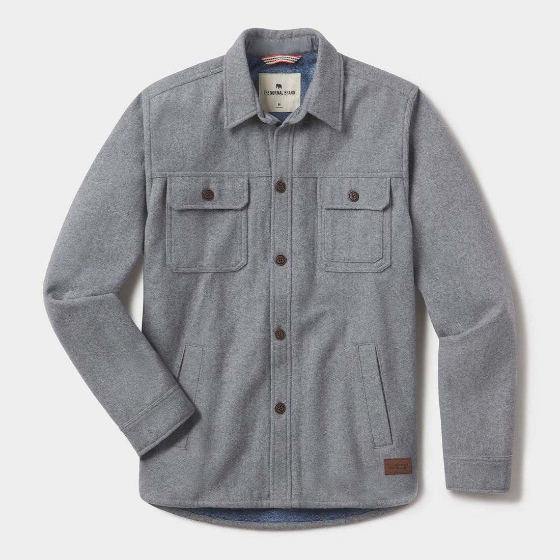Gray flannel shirt on a light gray background
