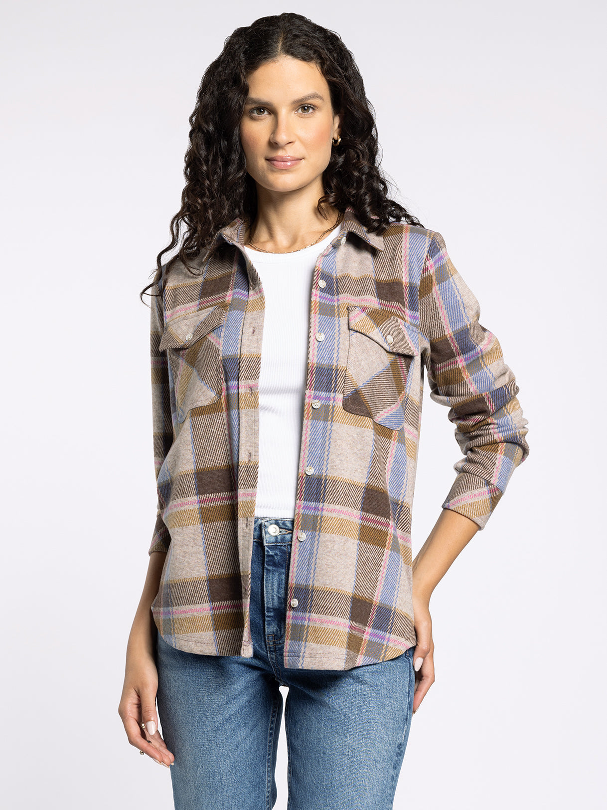 Cassian Shirt - Sand Brown Plaid