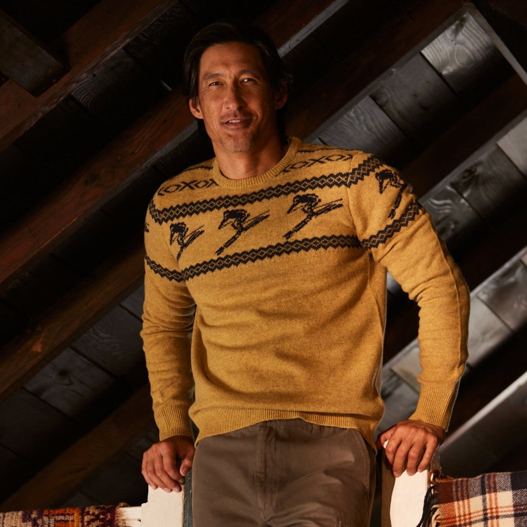 Retro Ski Sweater - Mustard