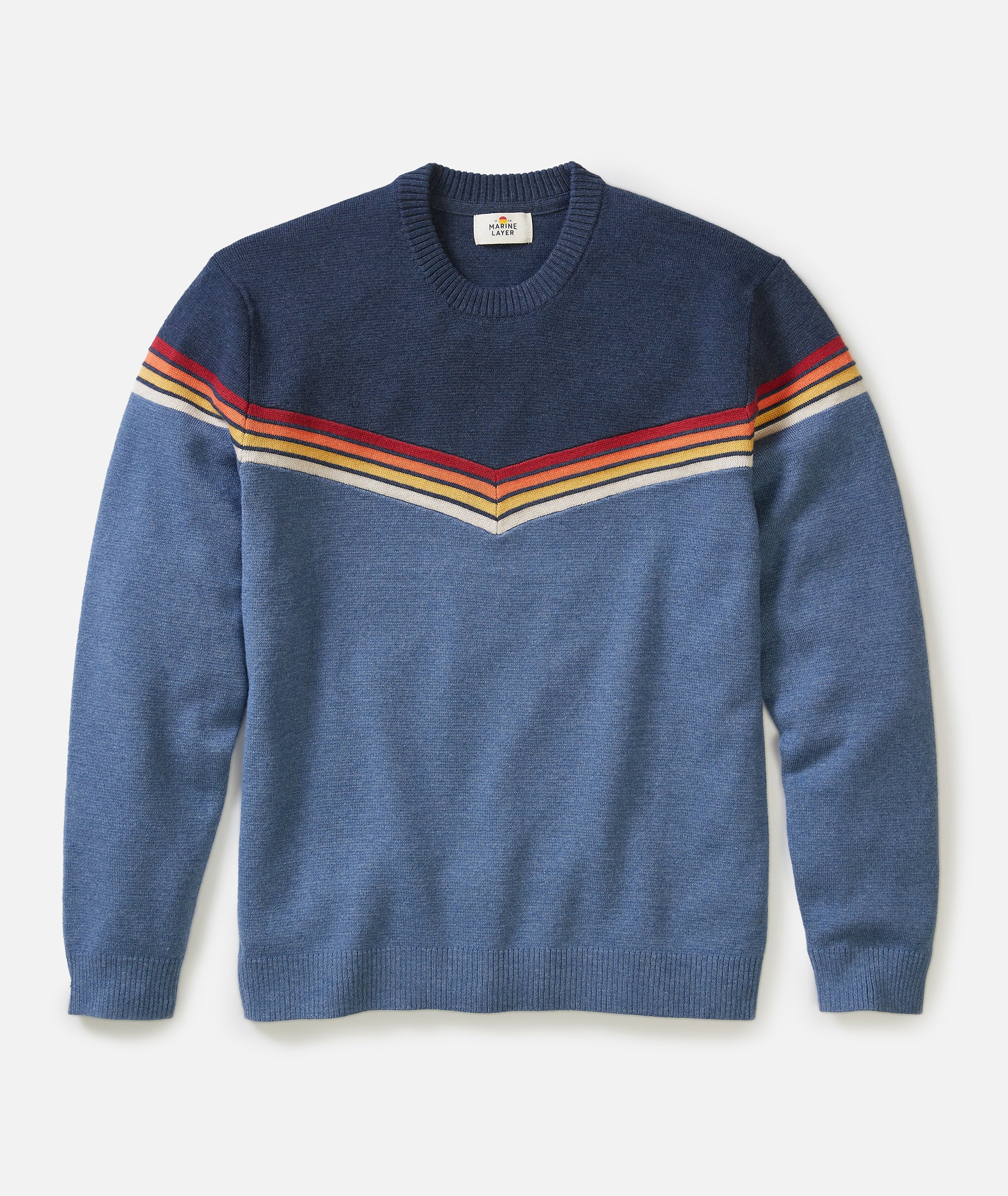 Dean Crew Sweater - Navy Colorblock