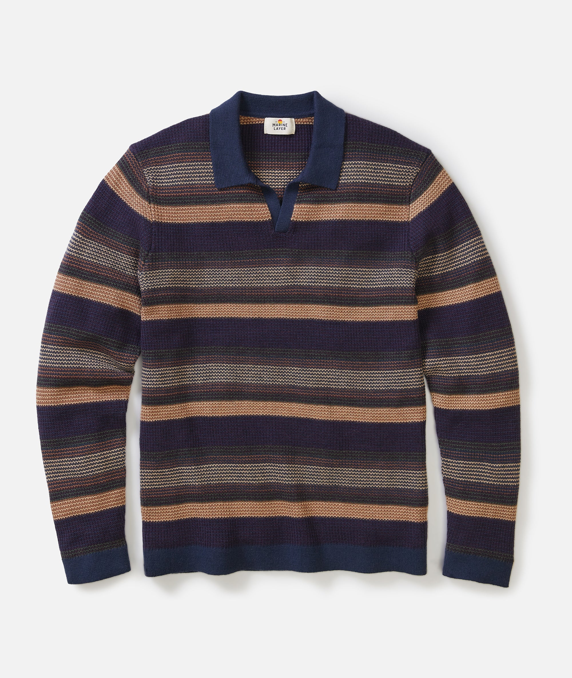 Liam Sweater Polo - Warm Multi Striped