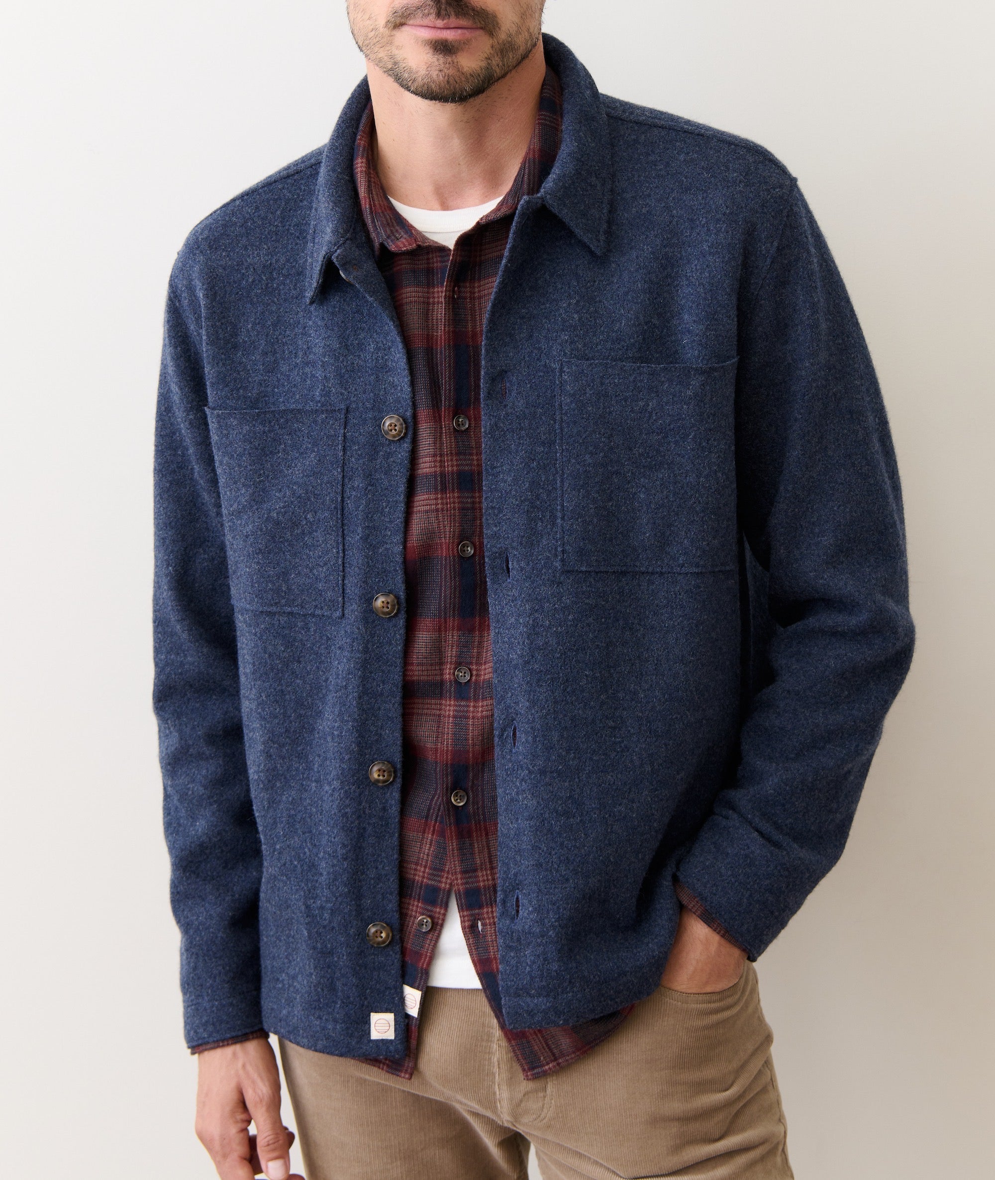 Mendocino Wool Oveshirt - Navy