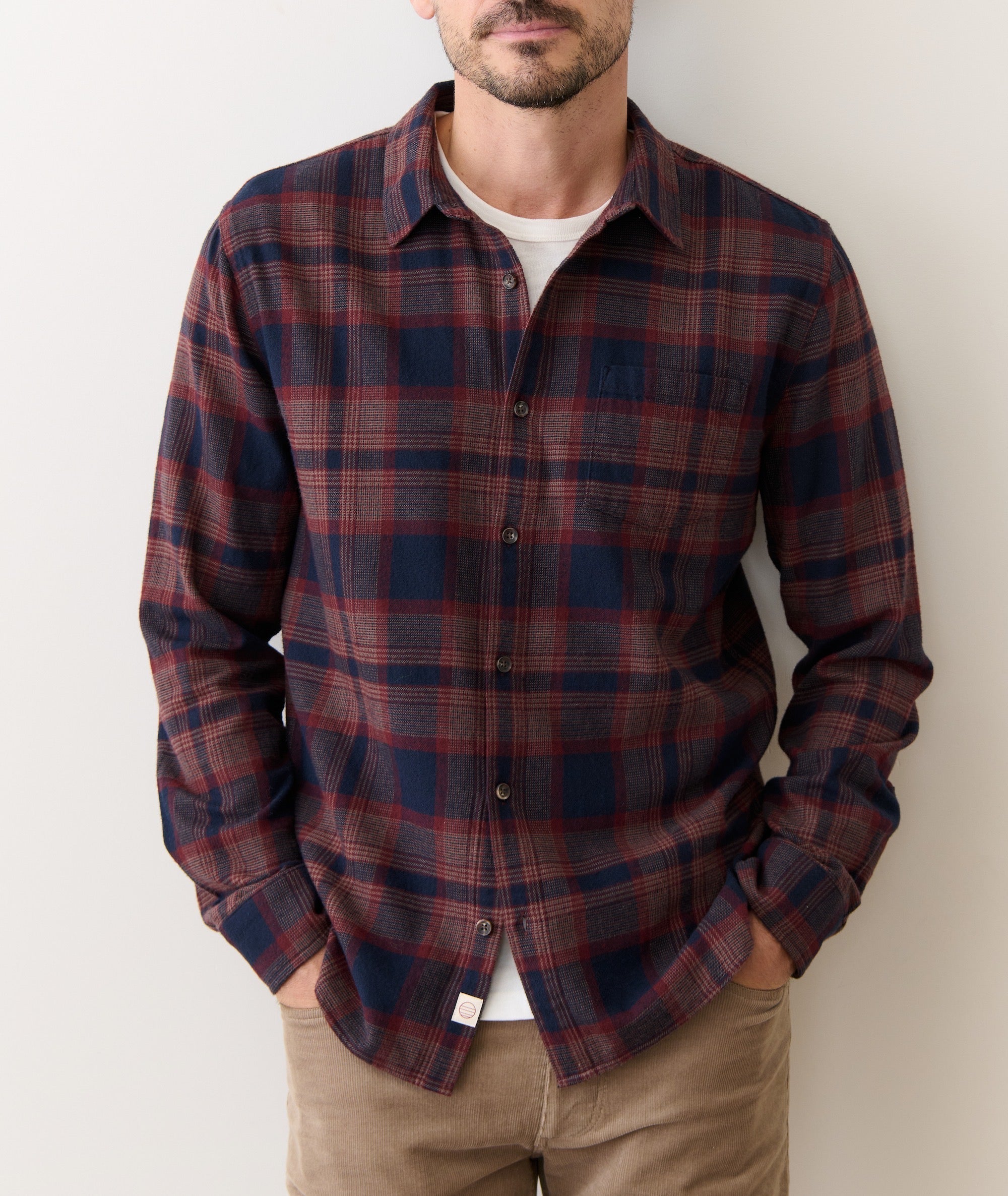 Tahoe Flannel  - Navy/Burgundy Plaid