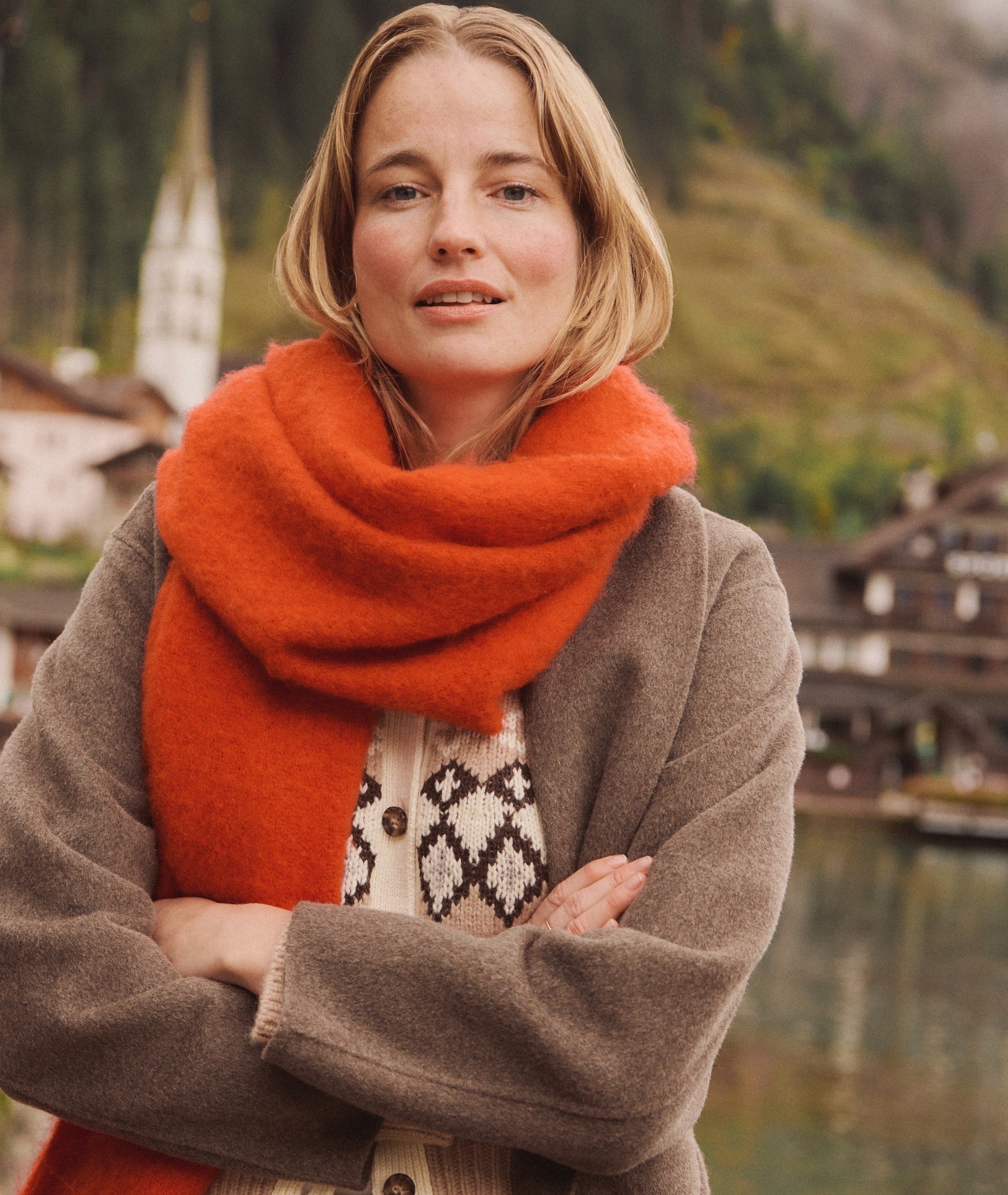 Blanket Scarf - Cherry Red