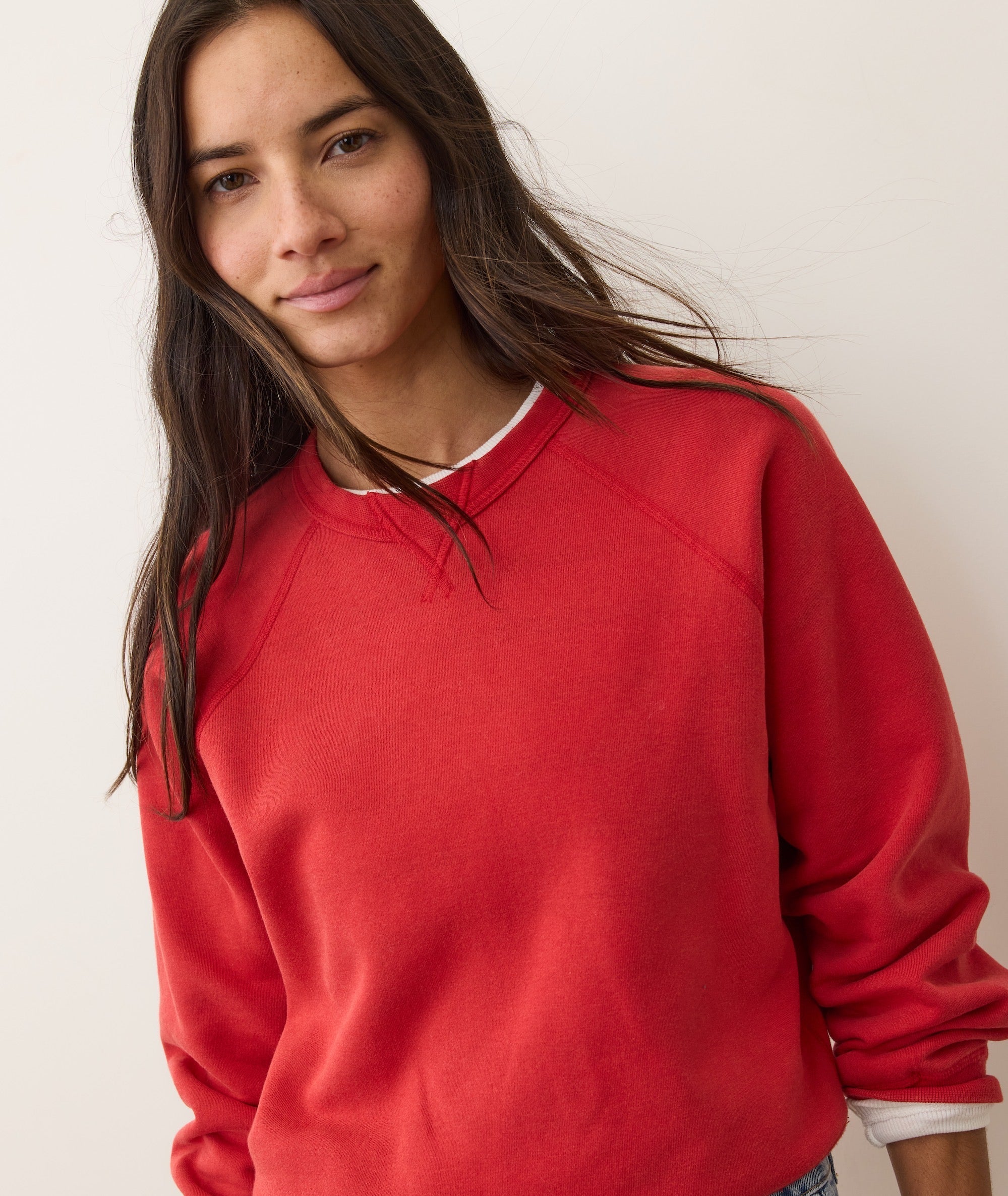 Cloud 9 Fleece Reversible Crewneck - Cherry Red