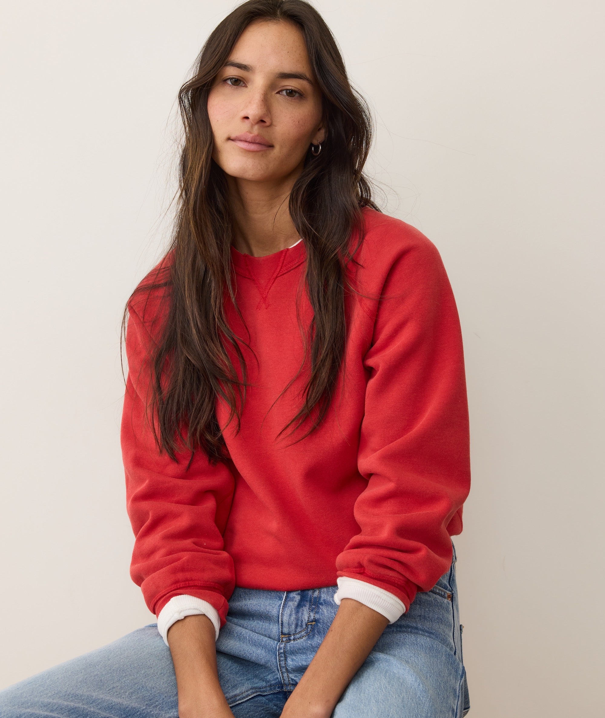 Cloud 9 Fleece Reversible Crewneck - Cherry Red