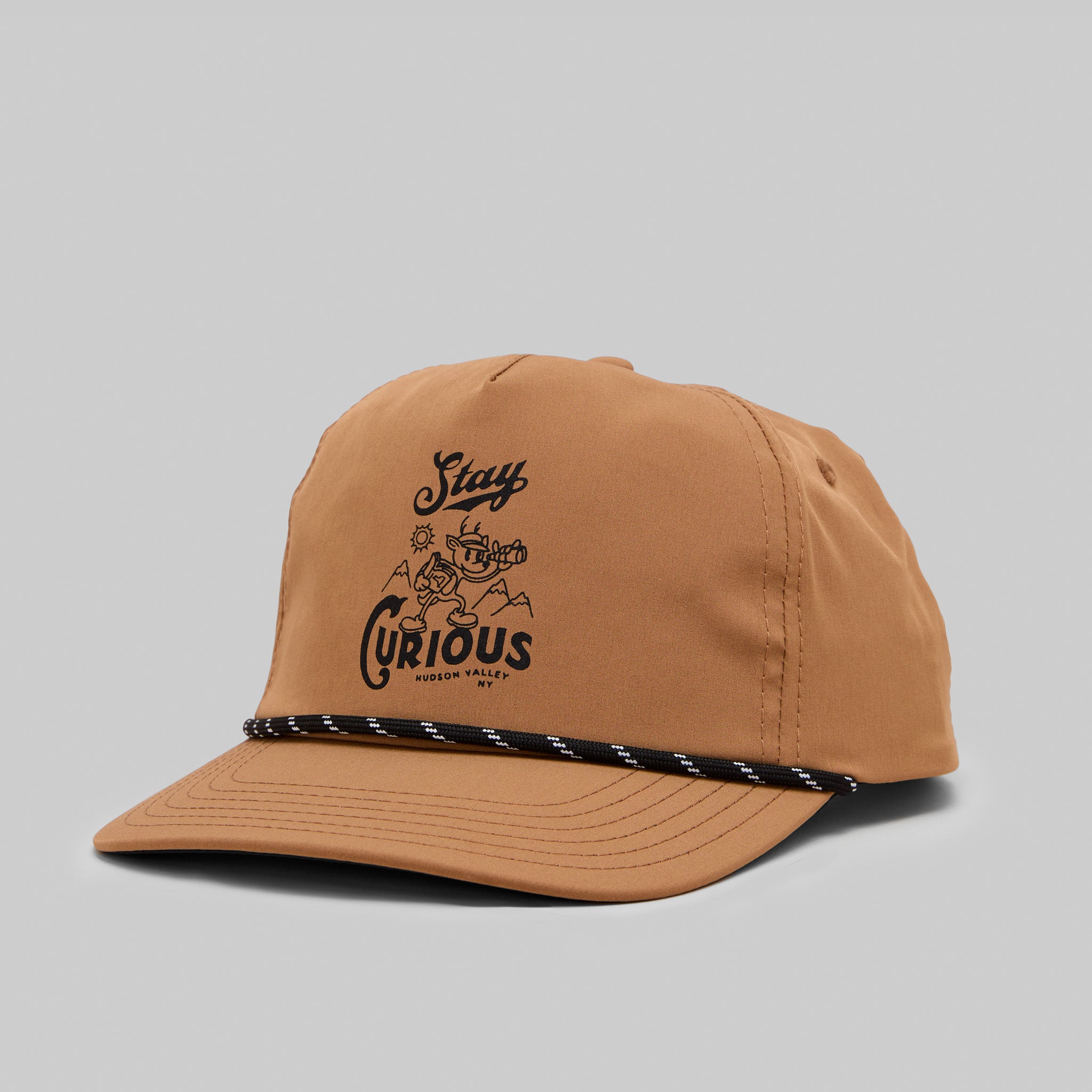 Stay Curious Rope Hat- Khaki Nylon