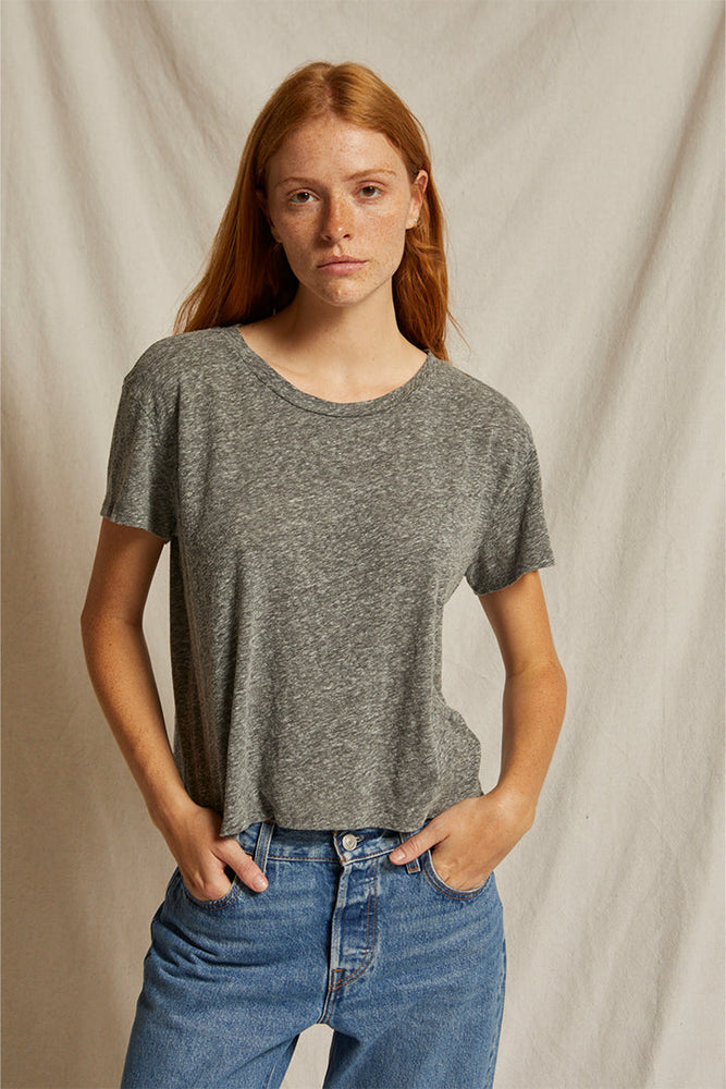Harley Cotton Boxy Crewneck Tee - Heather Grey