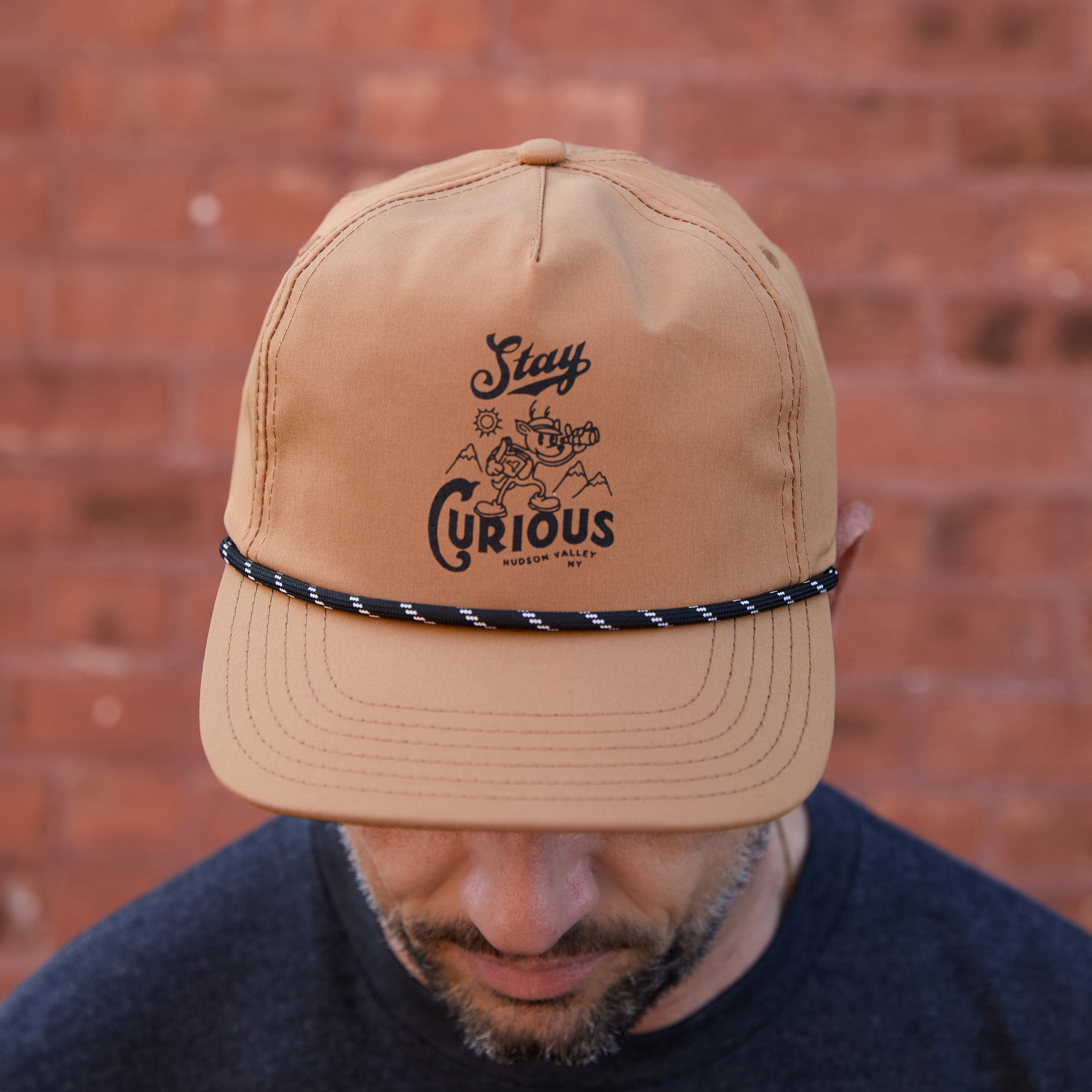 Stay Curious Rope Hat- Khaki Nylon