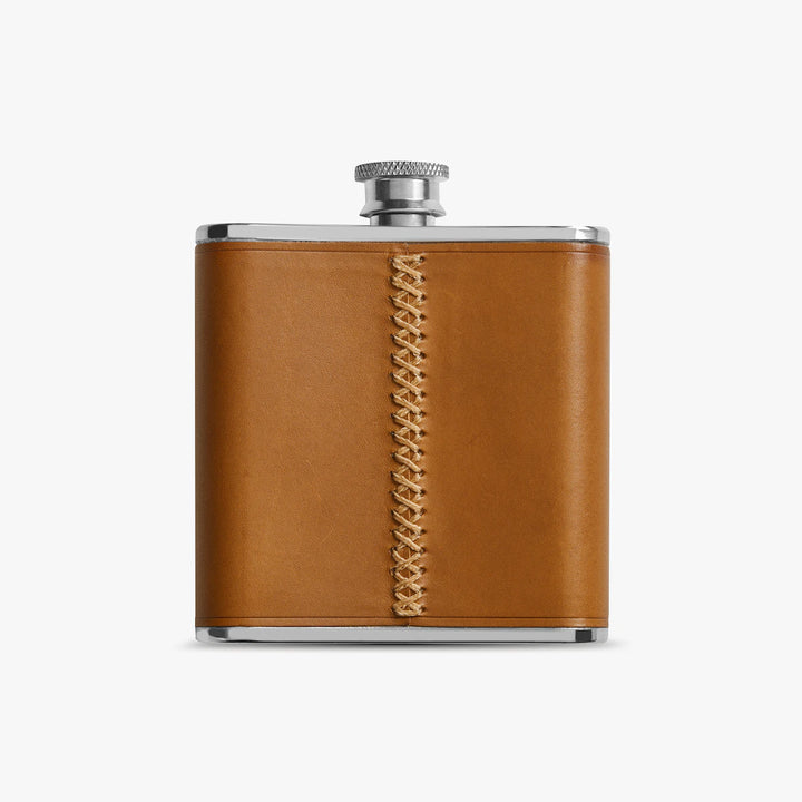 Leather Wrapped Flask in Toscano