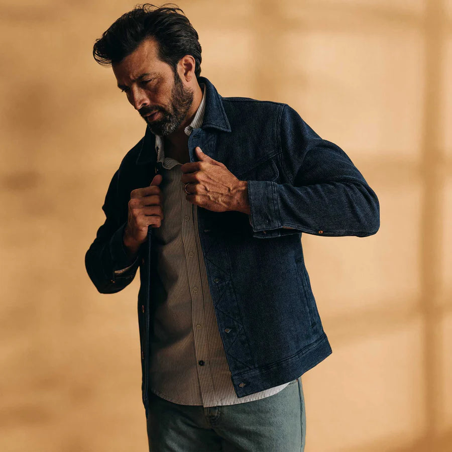 The Long Haul Jacket in Indigo Waffle