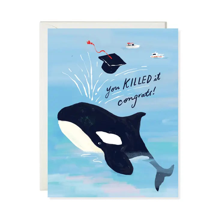 Killer Whale Grad - Funny Graduation Greeting Card