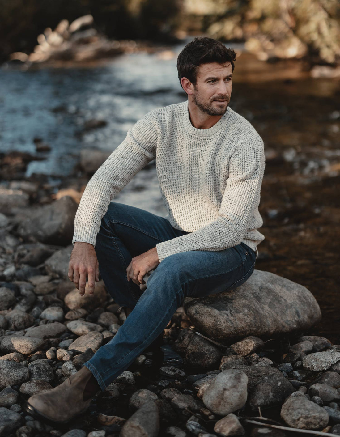 Seawool Nep Crew Sweater - Cream