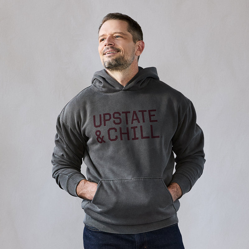 The Linear: Upstate & Chill® Hoodie - Pigment Black