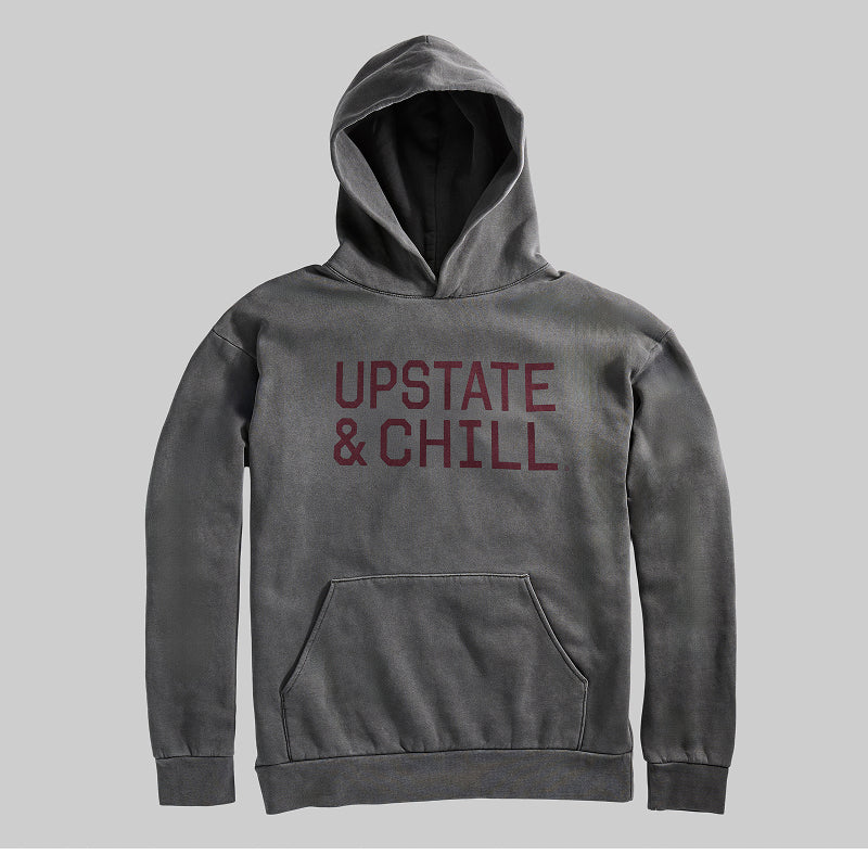 The Linear: Upstate & Chill® Hoodie - Pigment Black