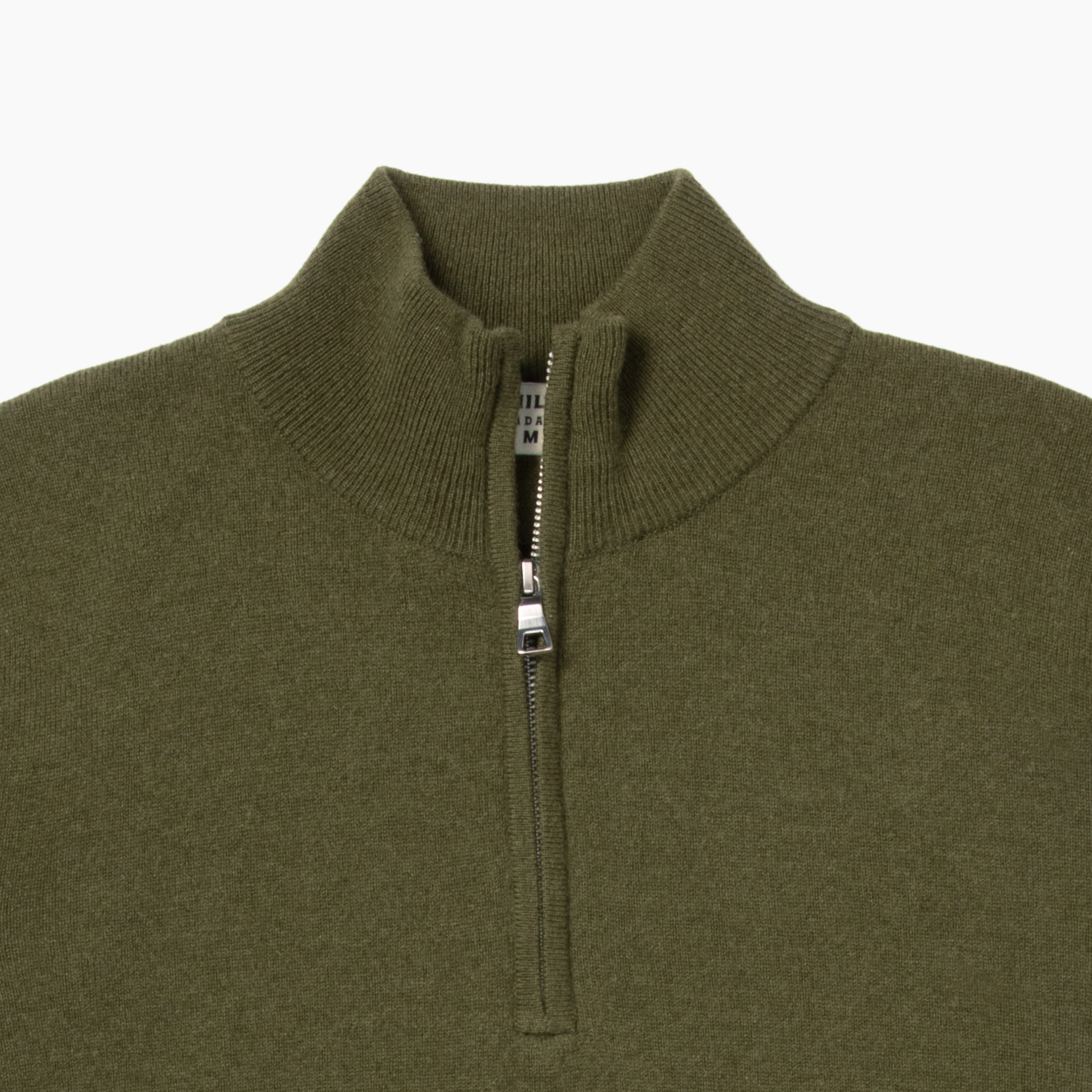 The Hudson 1/4 Zip Sweater in Merino Cashmere - Loden