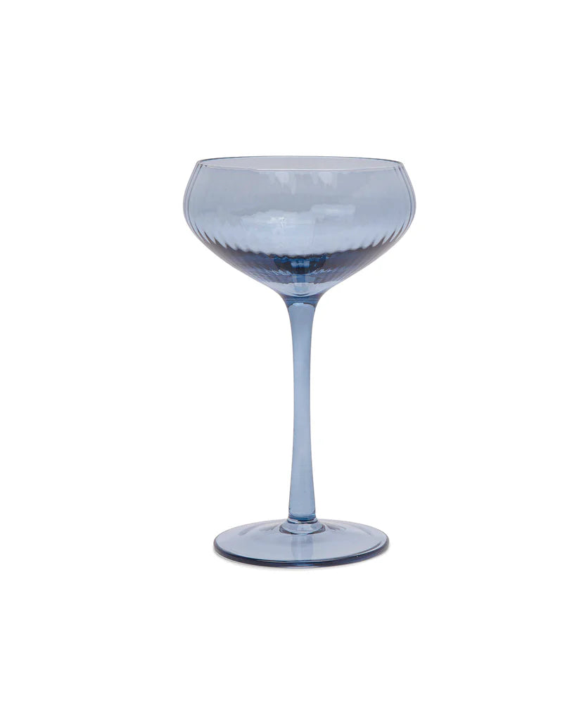 The Lou Coupe Glass- Blue, Set of 2