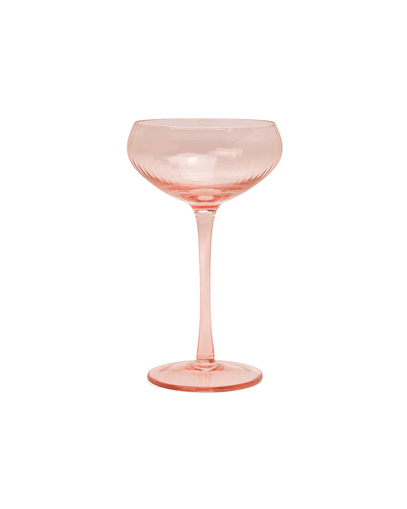 The Lou Coupe Glass- Blush, Set of 2