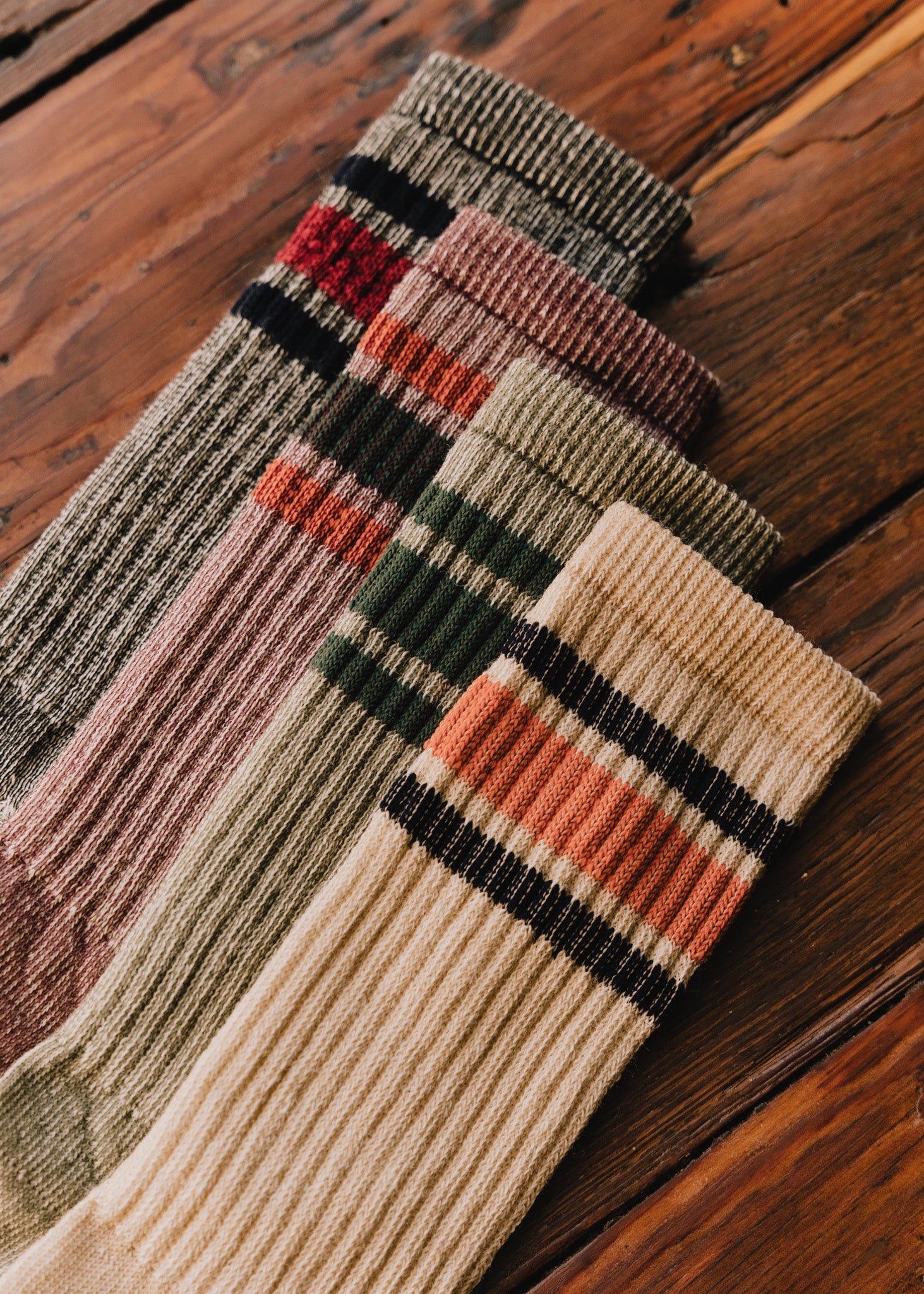The Merino Activity Crew Sock - Classic Grey with Navy/Red