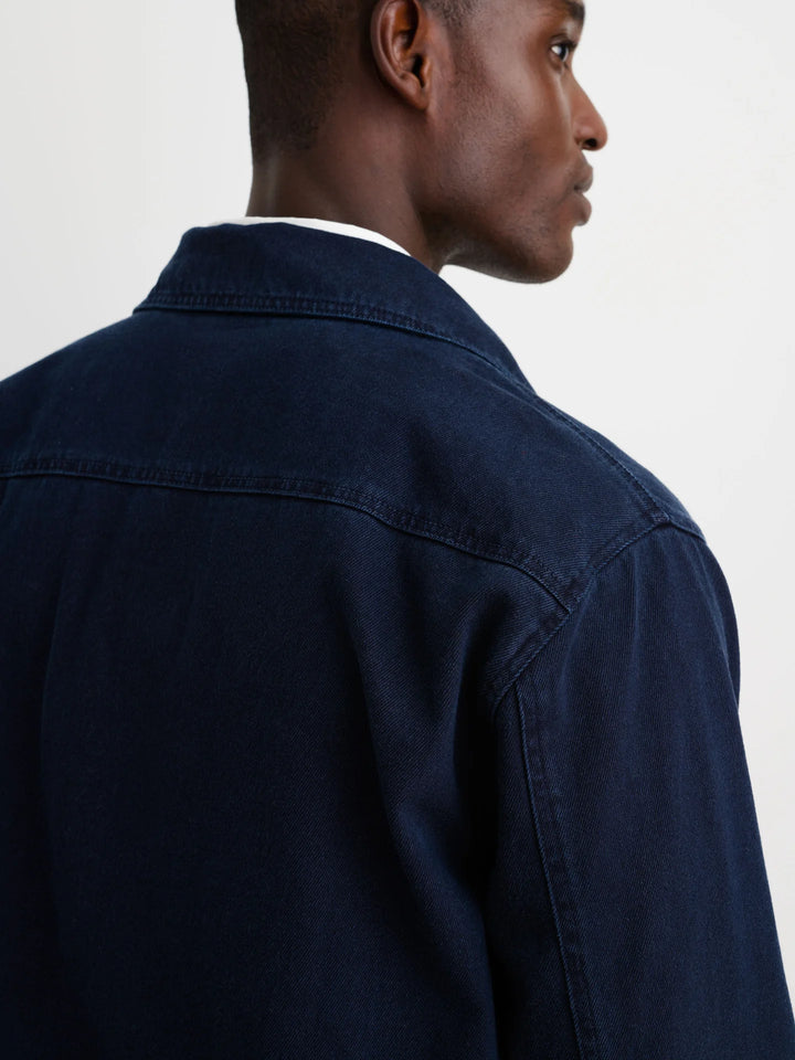 Garment Dyed Work Jacket in Recycled Denim