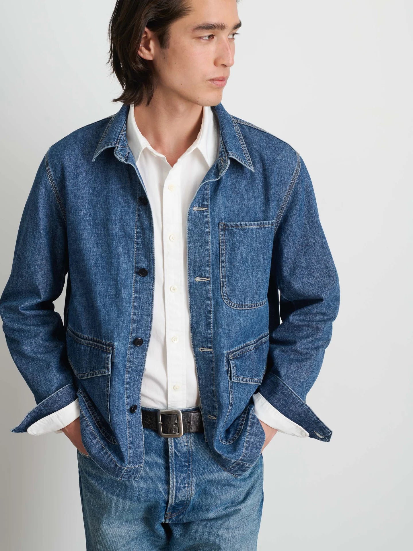 Shirt Jacket in Lightweight Denim