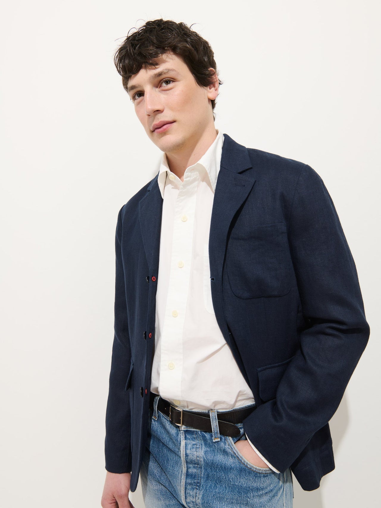 Mercer Jacket in Linen - Navy