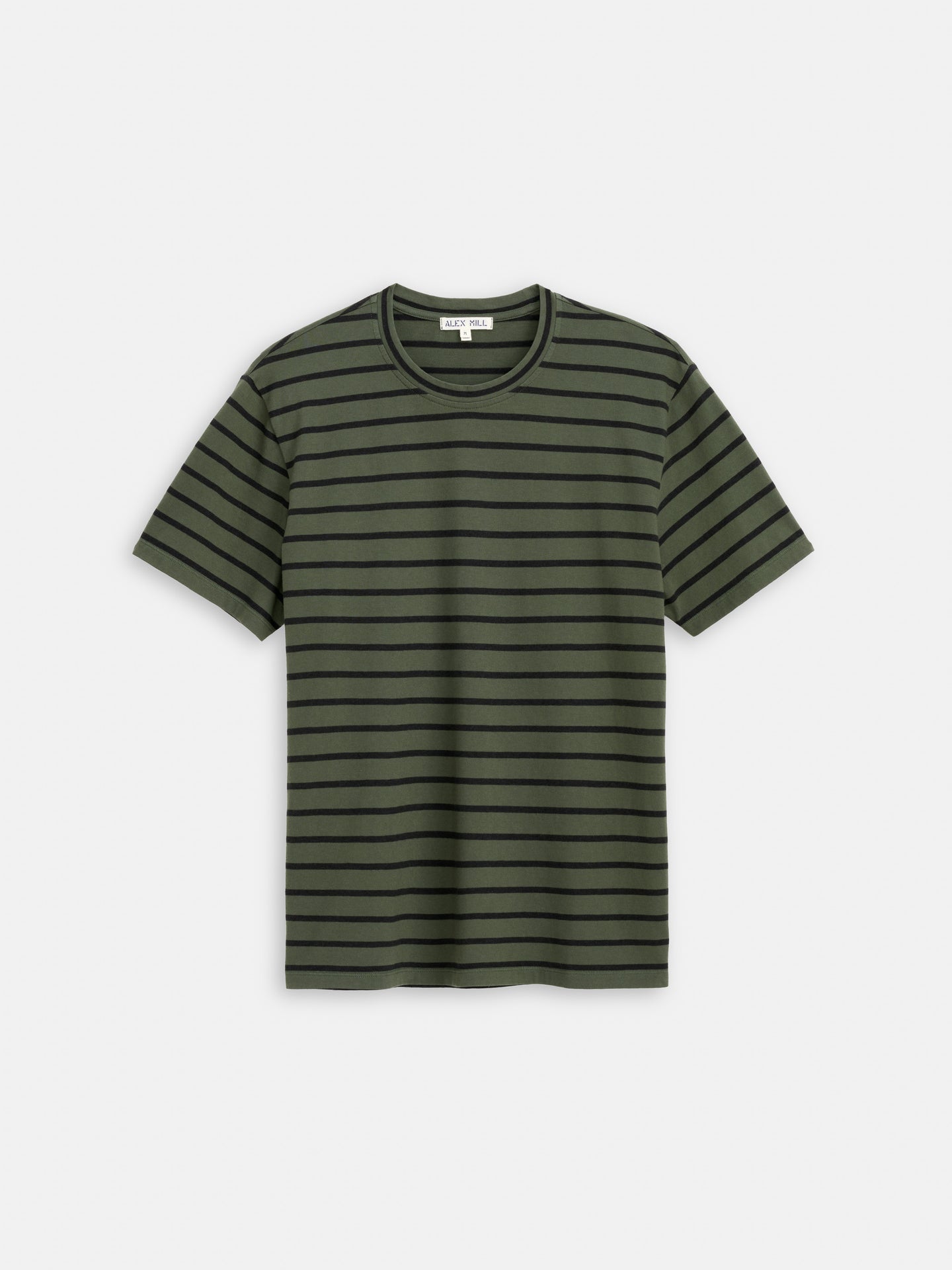 Standard Stripe Tee in Cotton - Olive Stripe