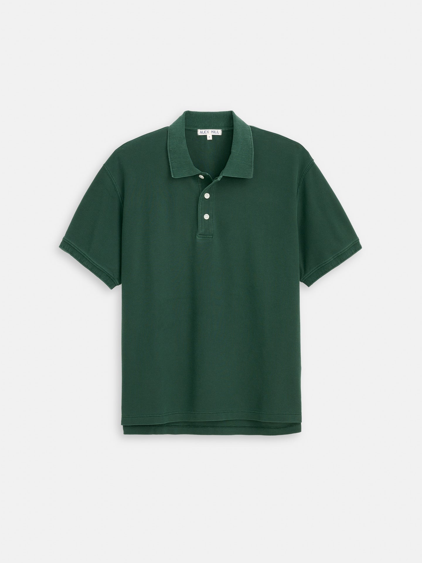 Garment Dyed Polo in Pique Cotton - Evergreen