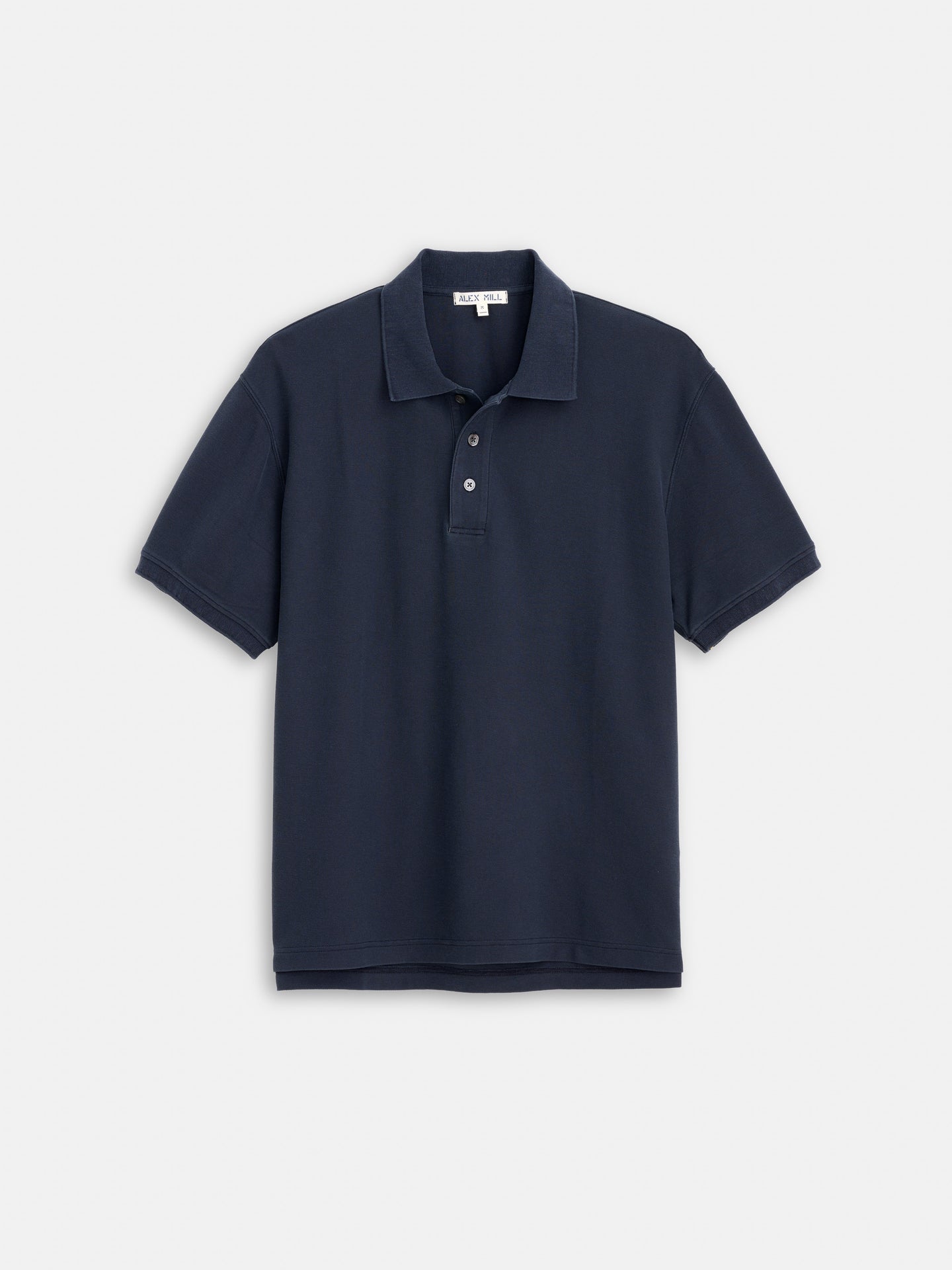 Garment Dyed Polo in Pique Cotton - Night Fall